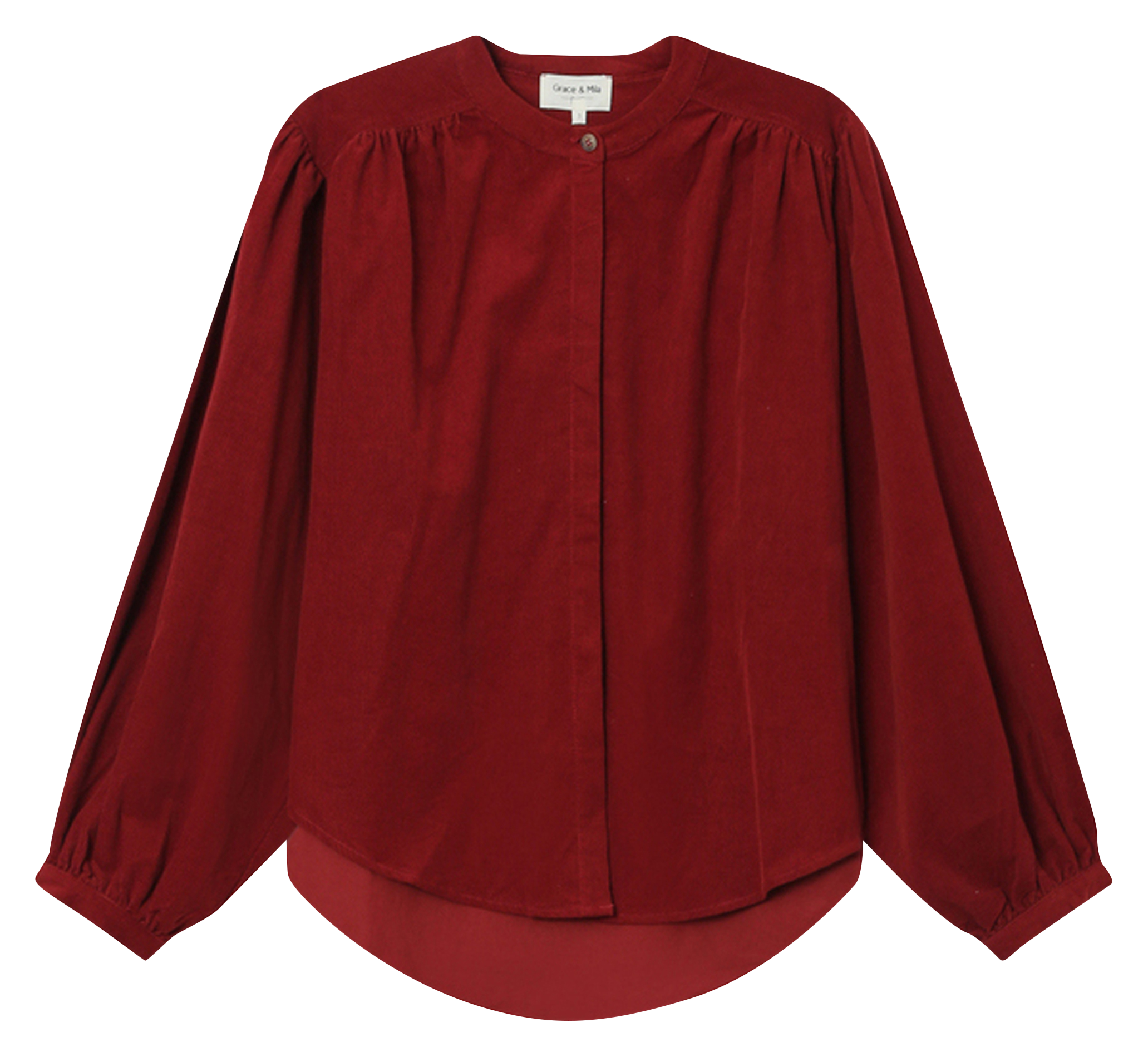 Round-neck cotton blouse GRACE ET MILA Brown