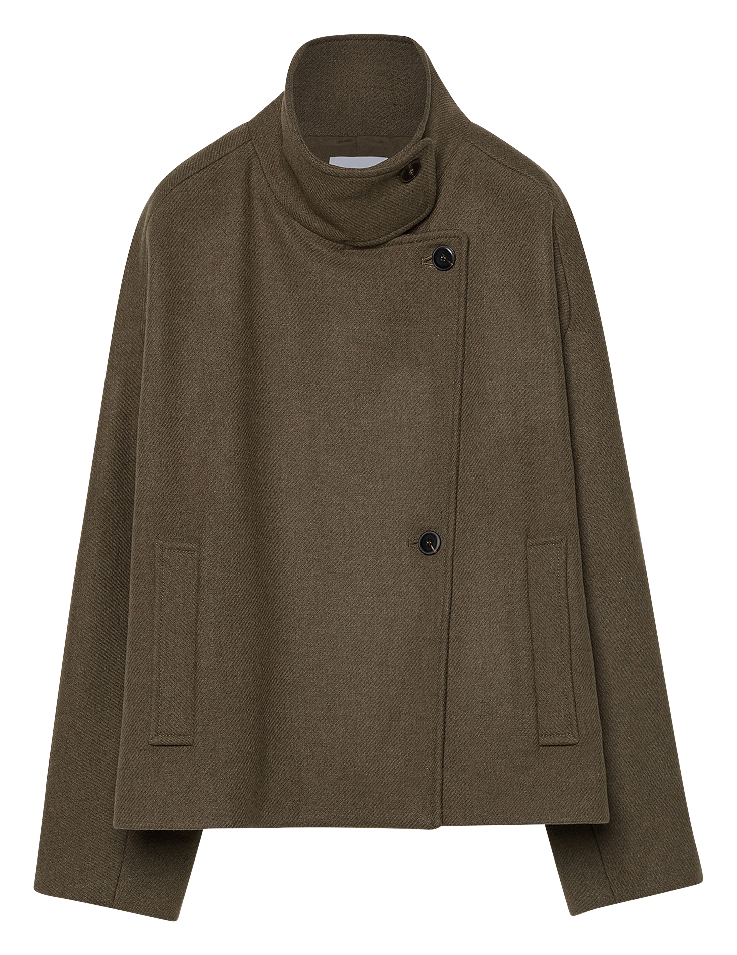 Veste col rond en laine mélangée POMANDERE Vert