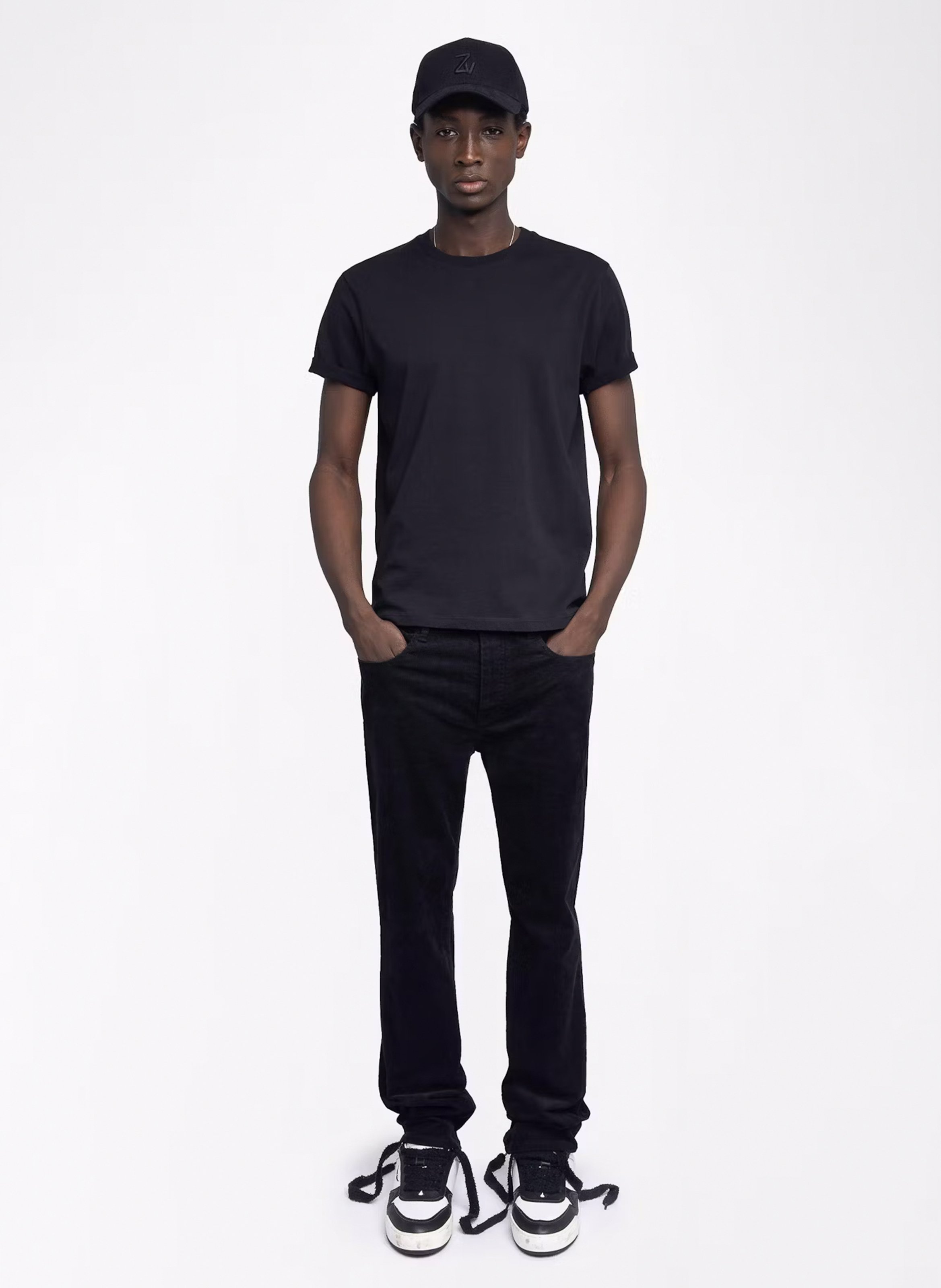 Tee-shirt col rond en coton ZADIG&amp;VOLTAIRE Noir