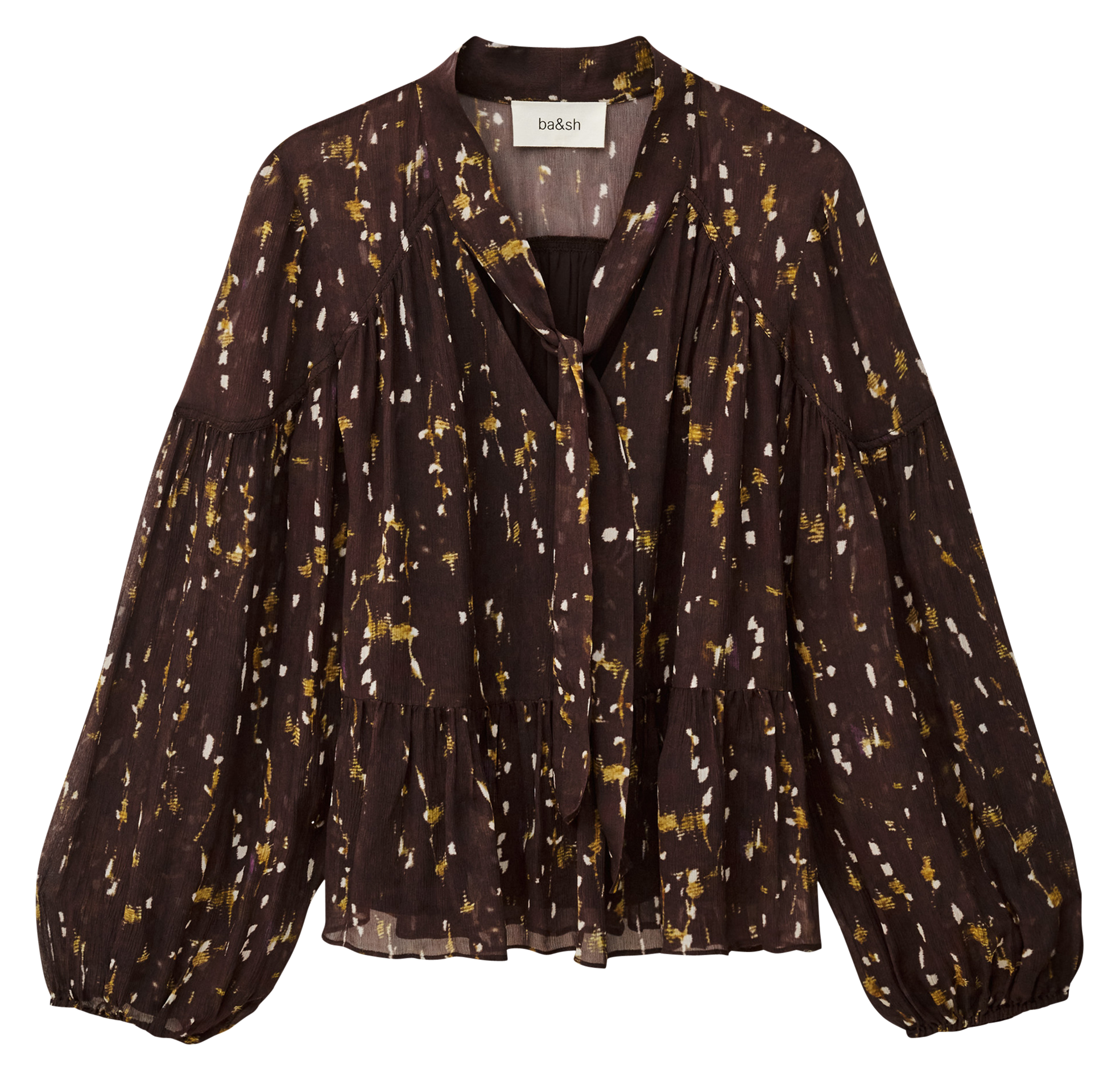 Blouse droite imprimée KAMALA Chocolat