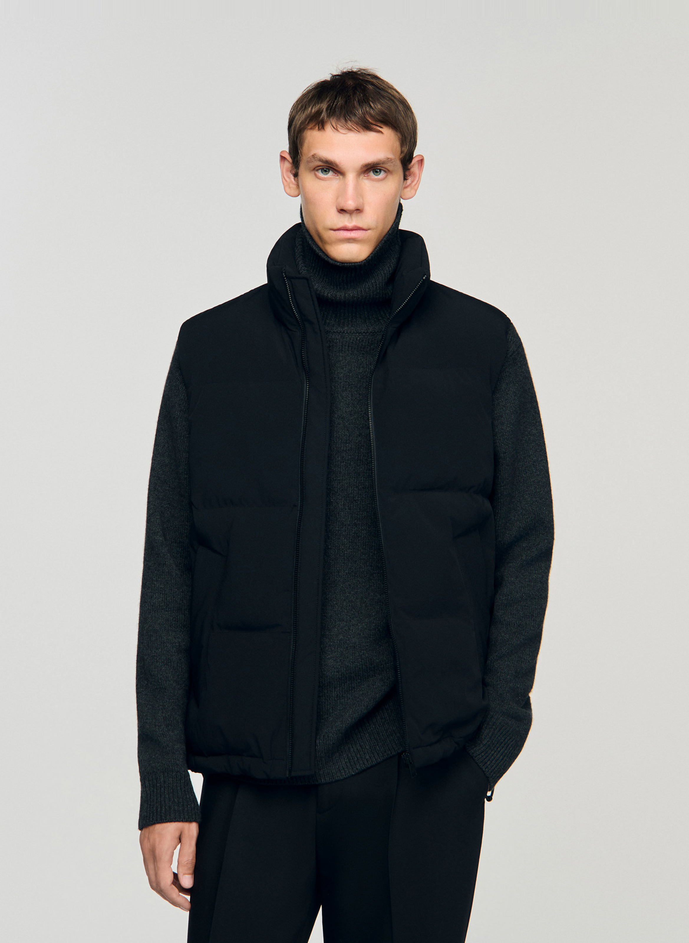 High-neck padded jacket SANDRO Black