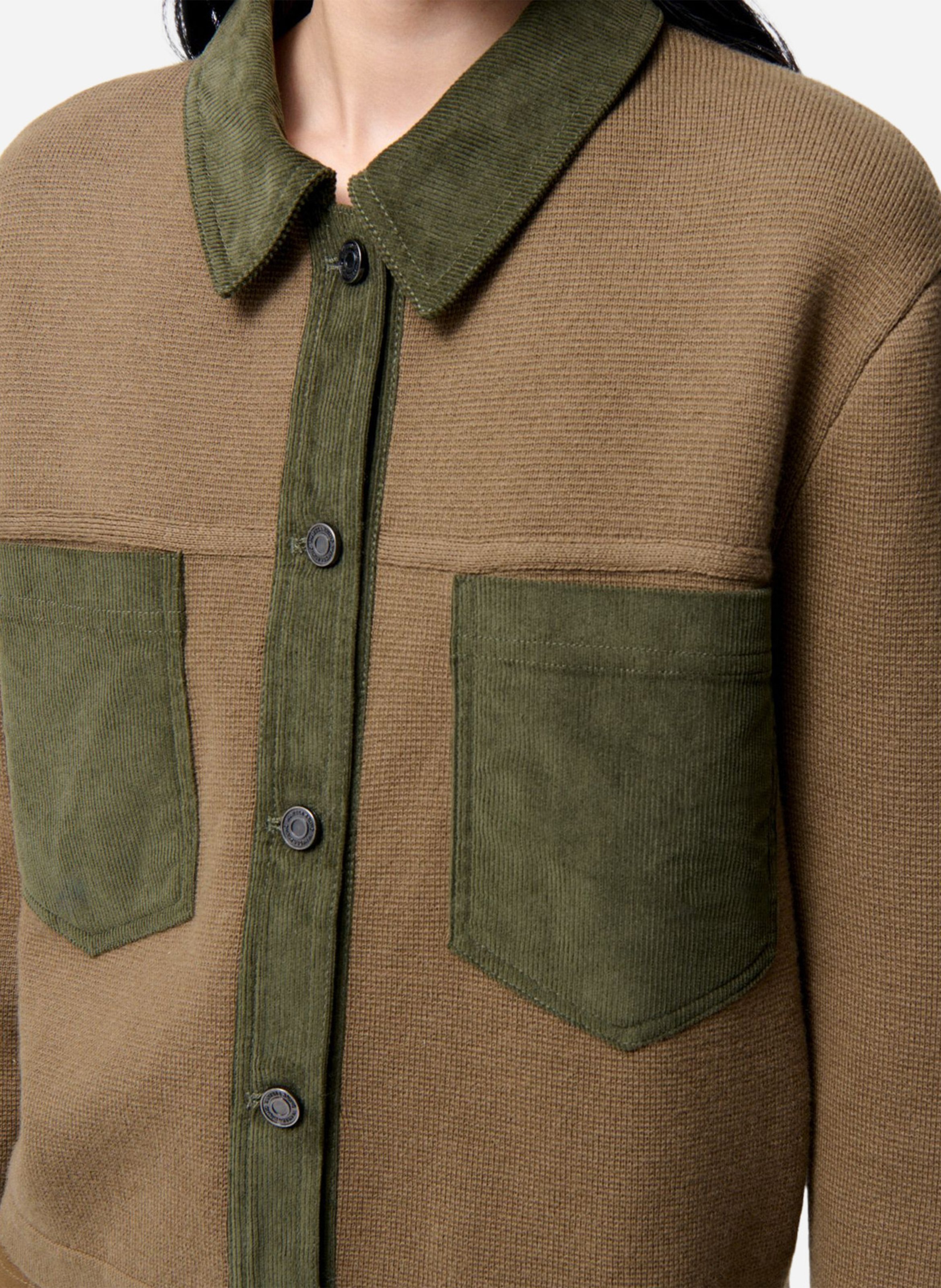 Straight wool-blend coat with classic collar VANESSA BRUNO Green