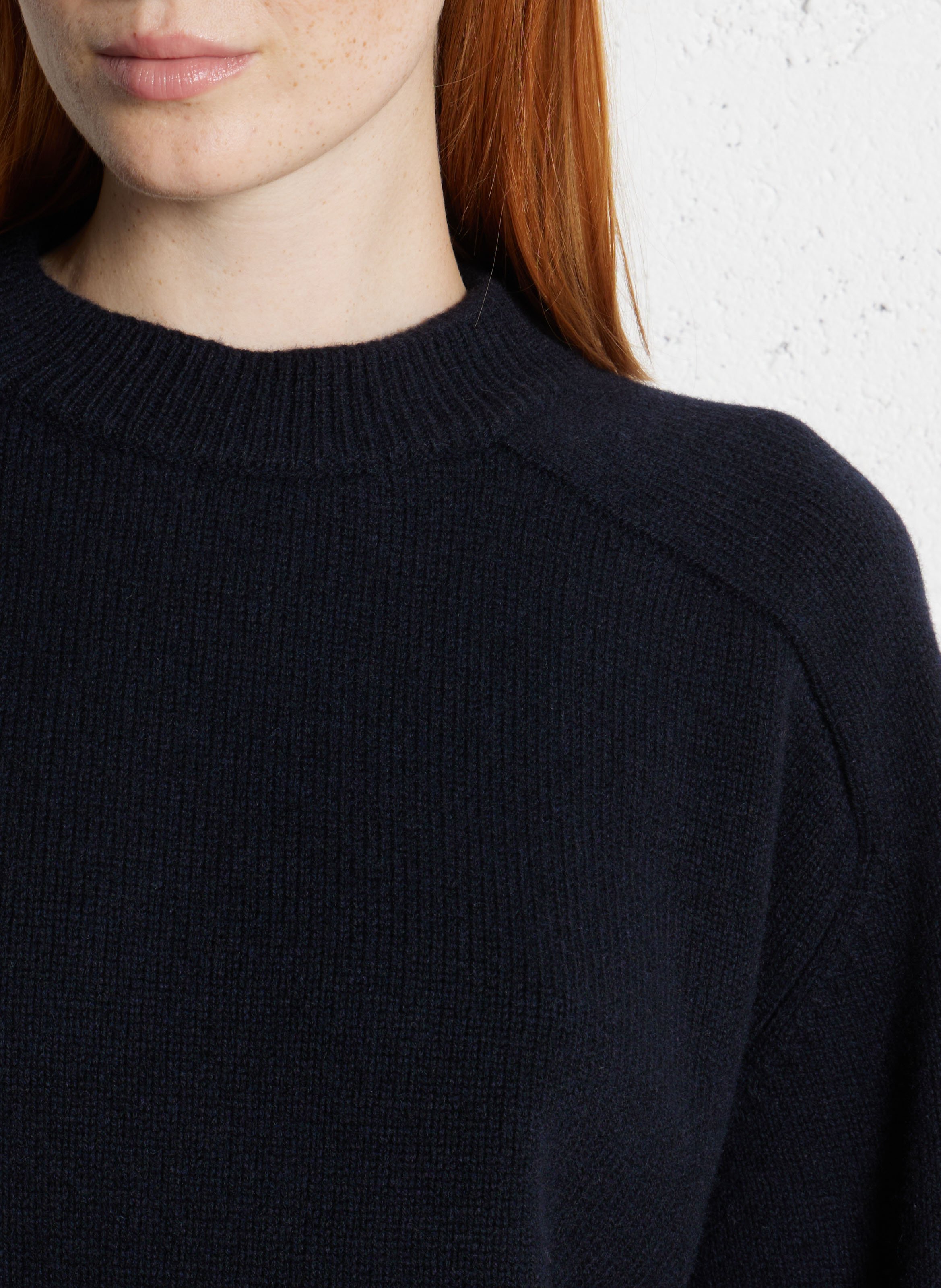 Pull col rond en laine  SOEUR Bleu