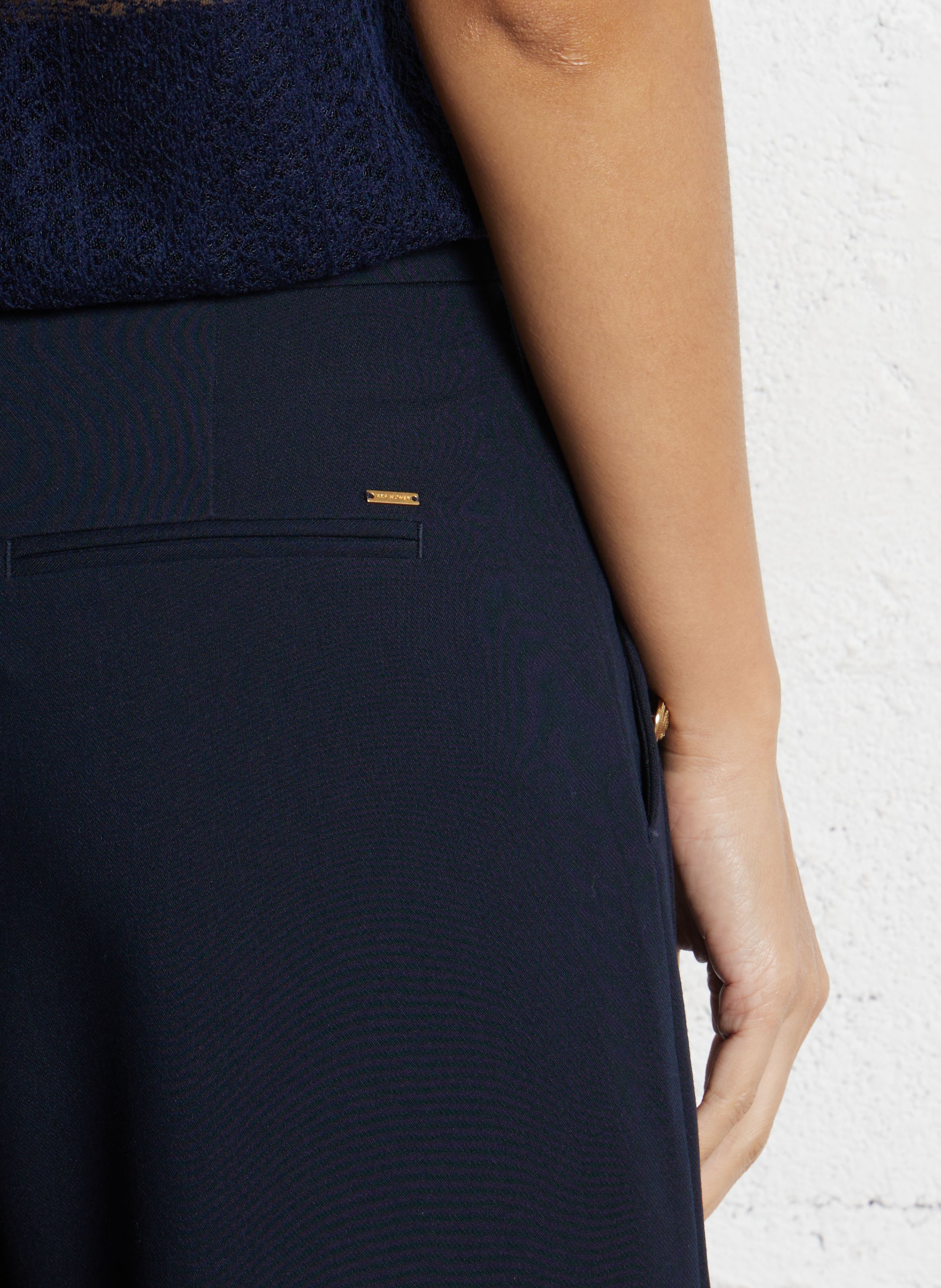 Azawood high-waisted wide-leg trousers IKKS Blue