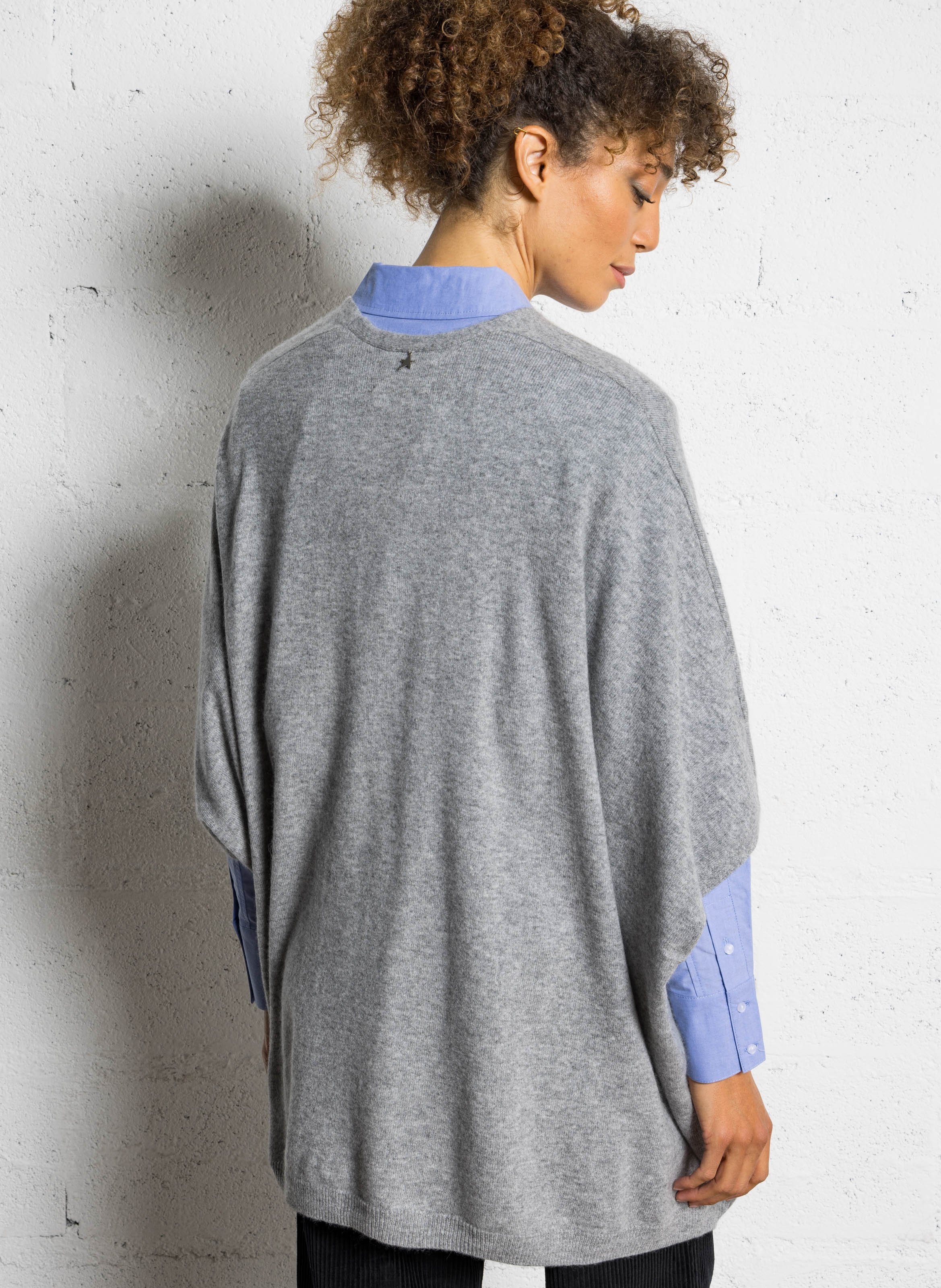 Poncho en cachemire SUD EXPRESS Gris