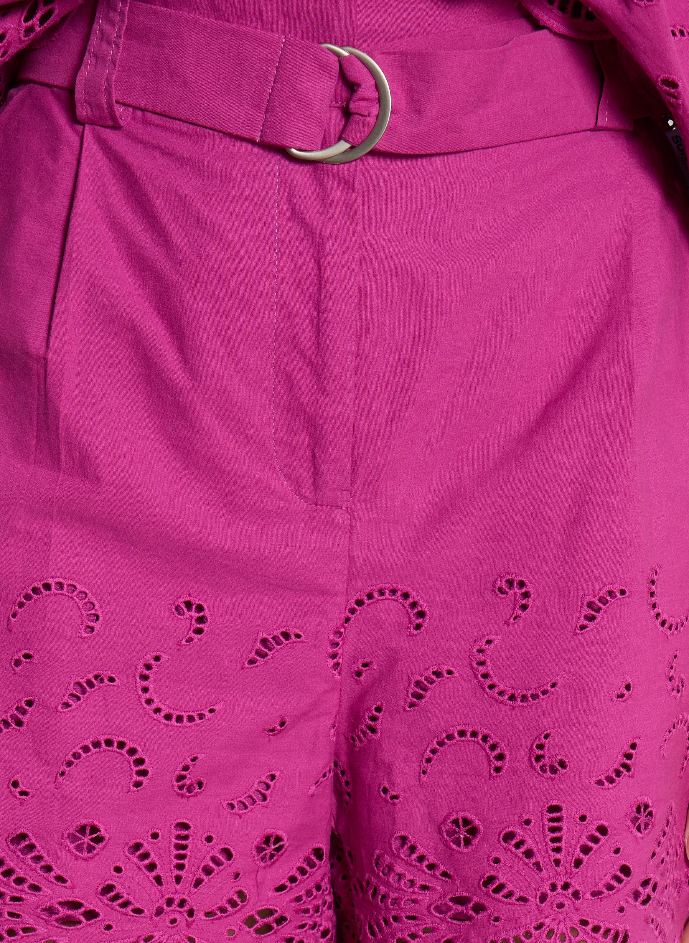 Short taille haute en coton bio SUNCOO Rose