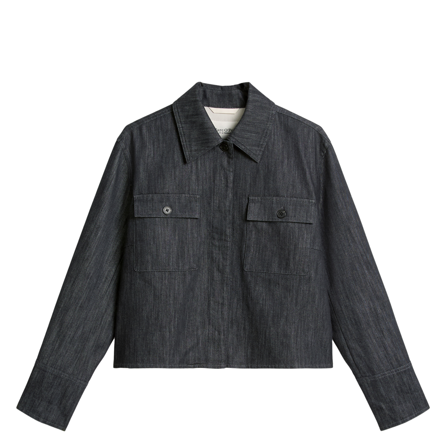 Veste droite col classique en coton mélangé MARC O&#039;POLO Bleu