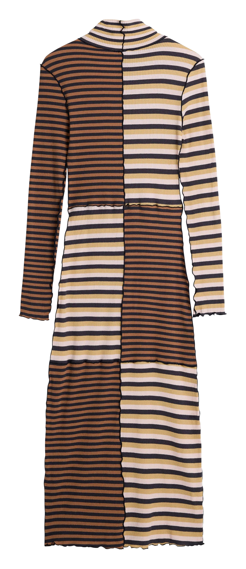 Robe midi col montant en coton mélangé DESIGUAL Marron