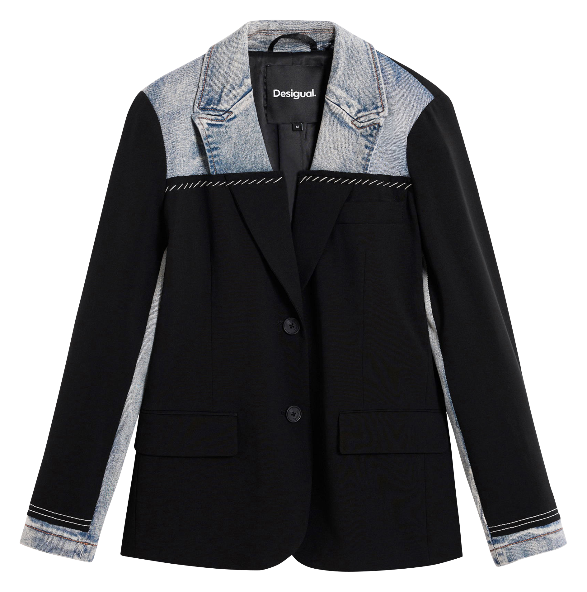 Blazer aus Materialmix DESIGUAL Schwarz