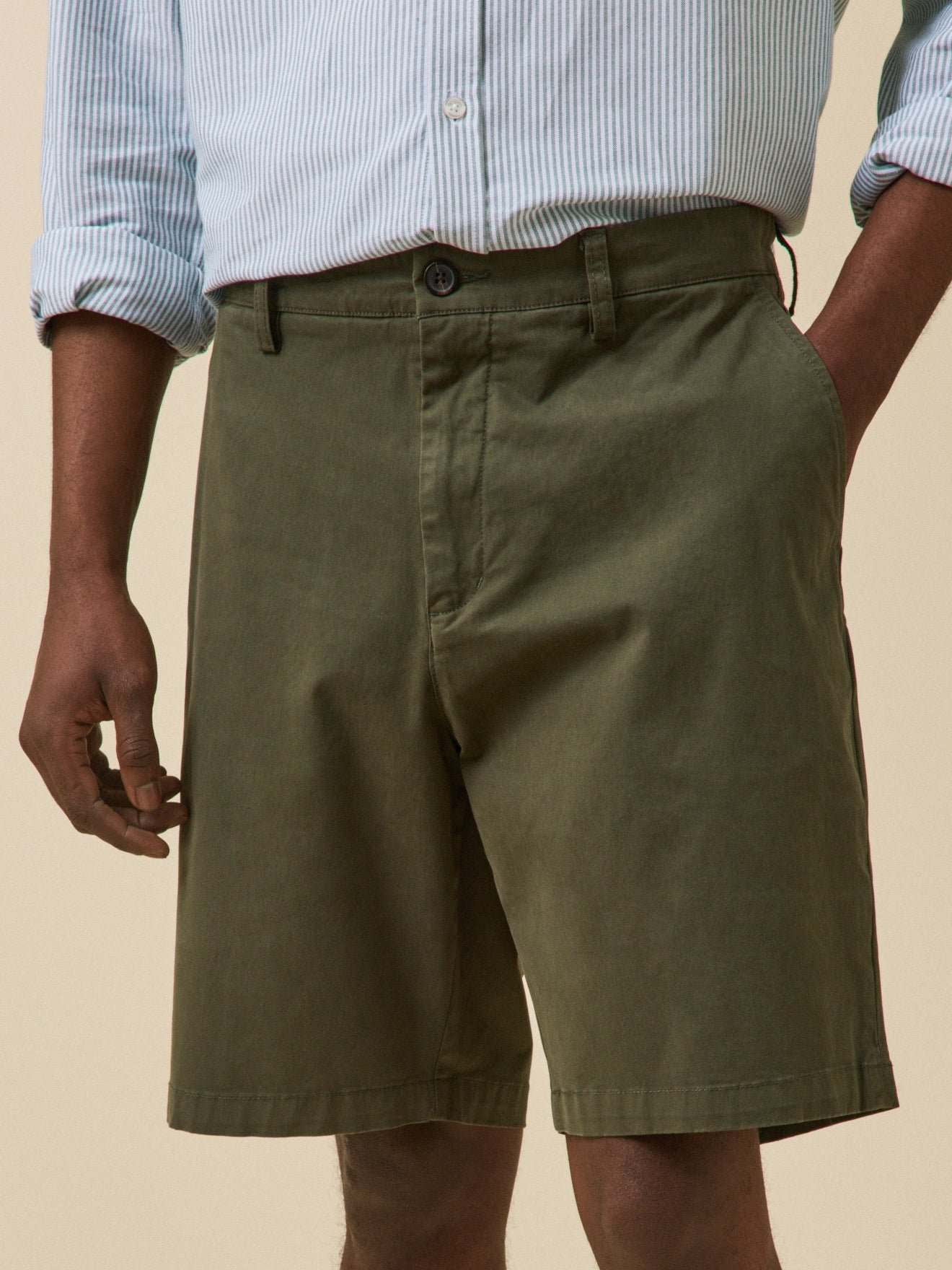 Stretch cotton chino Bermuda shorts CYRILLUS Green