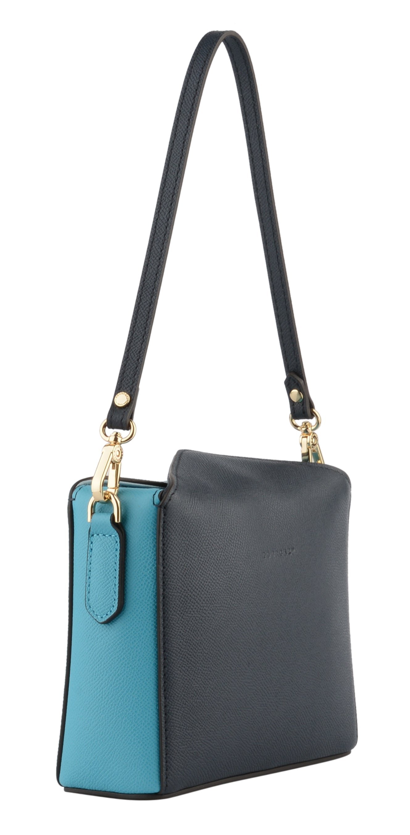 Calfskin leather shoulder bag POURCHET Blue