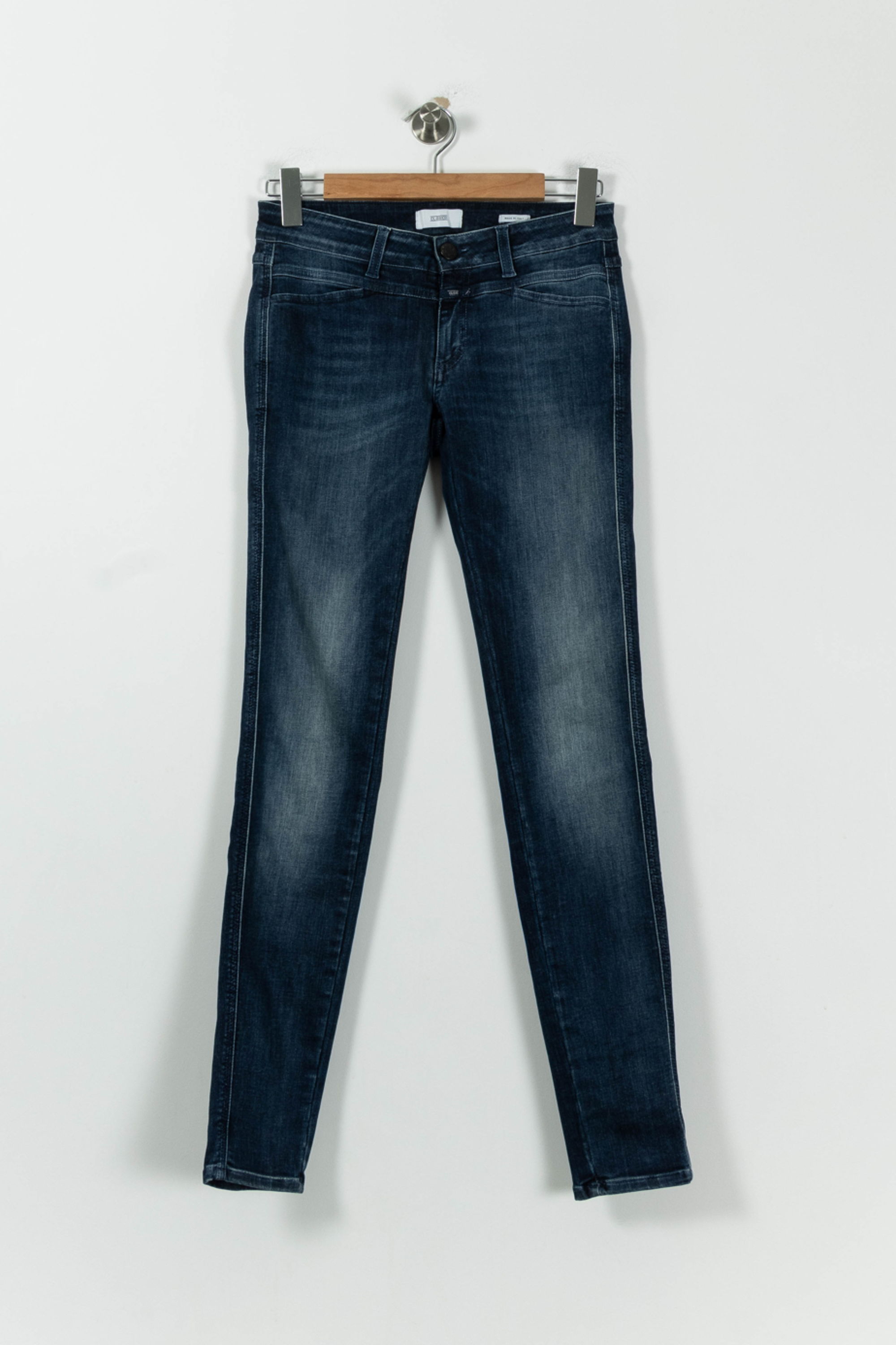 Cropped slim jeans with studs CLOSED - Seconde Main Blue