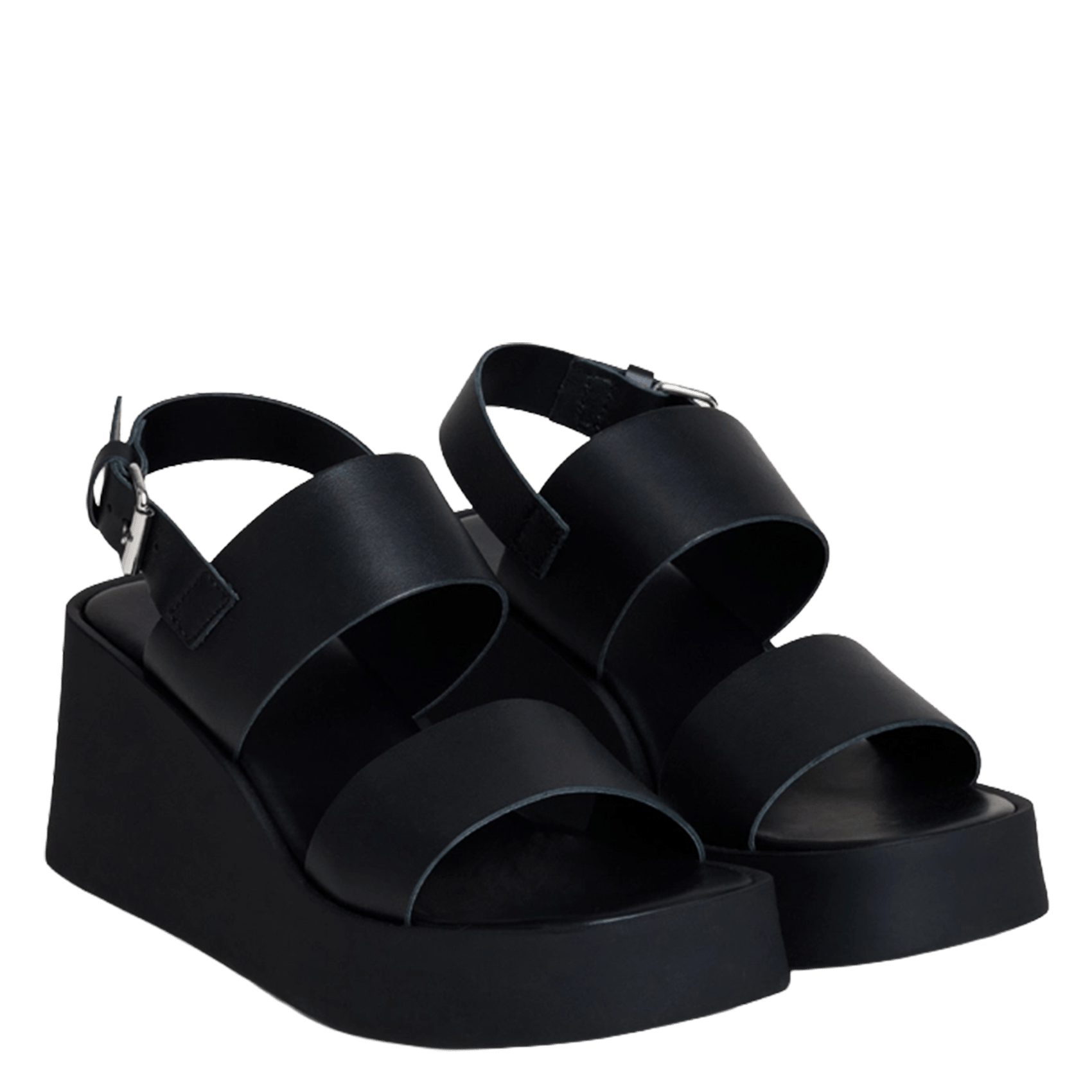 High leather sandals JONAK Black