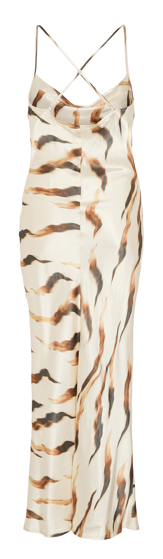 Bedrucktes Maxikleid aus 100% Viskose ROUGE EDIT Beige