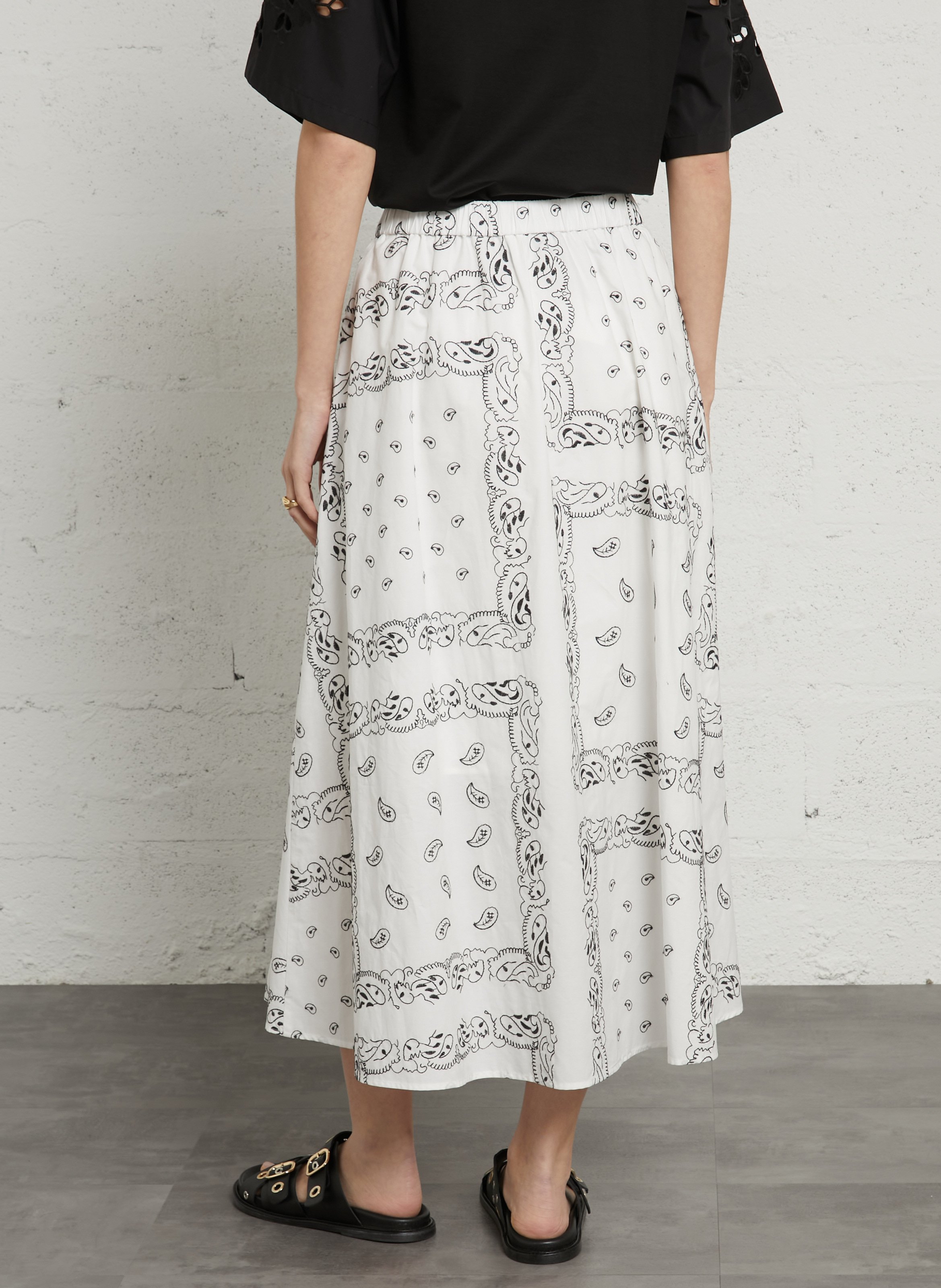 Flared long skirt with embroidered patterns MAX MARA WEEK END White