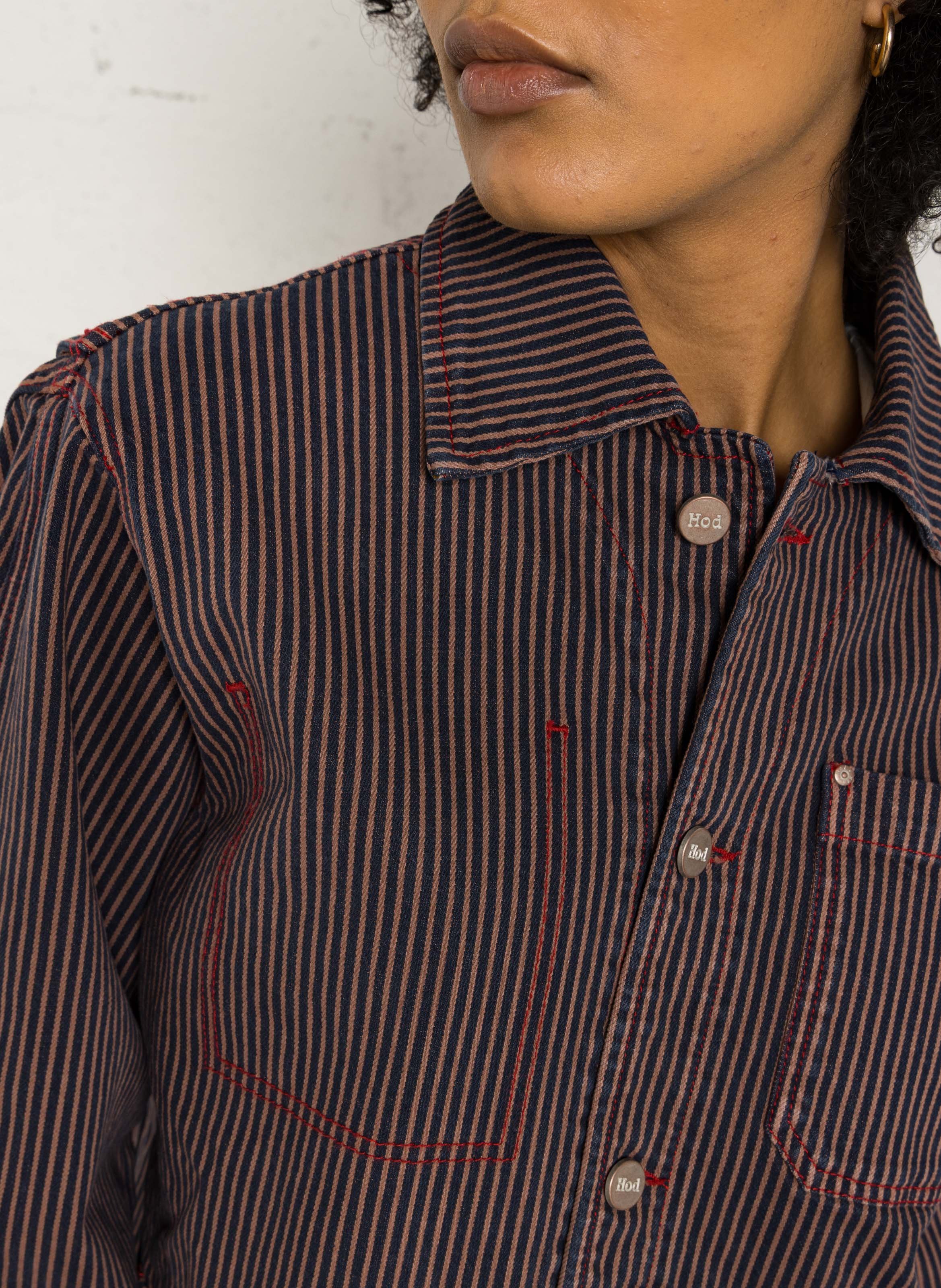 Veste à rayures en coton HOD PARIS Bleu