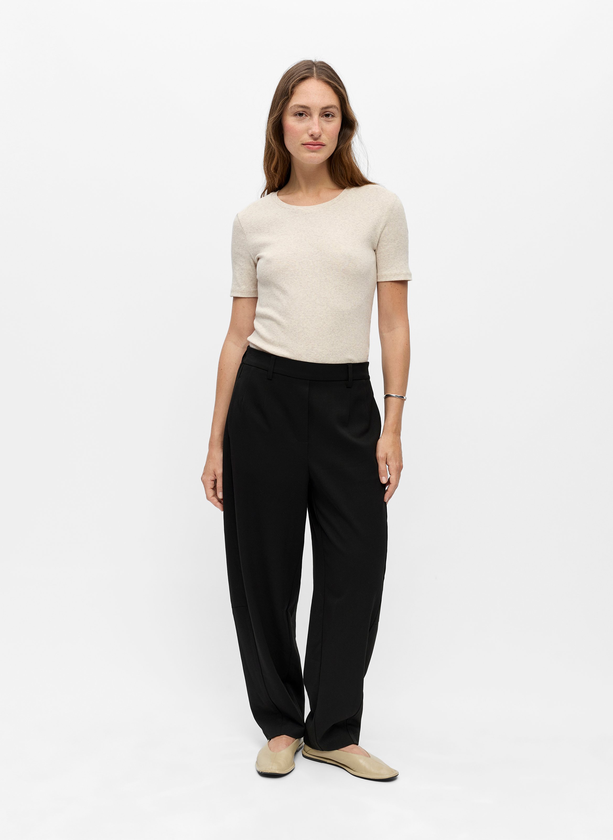 High-waisted wide-leg trousers OBJECT Black