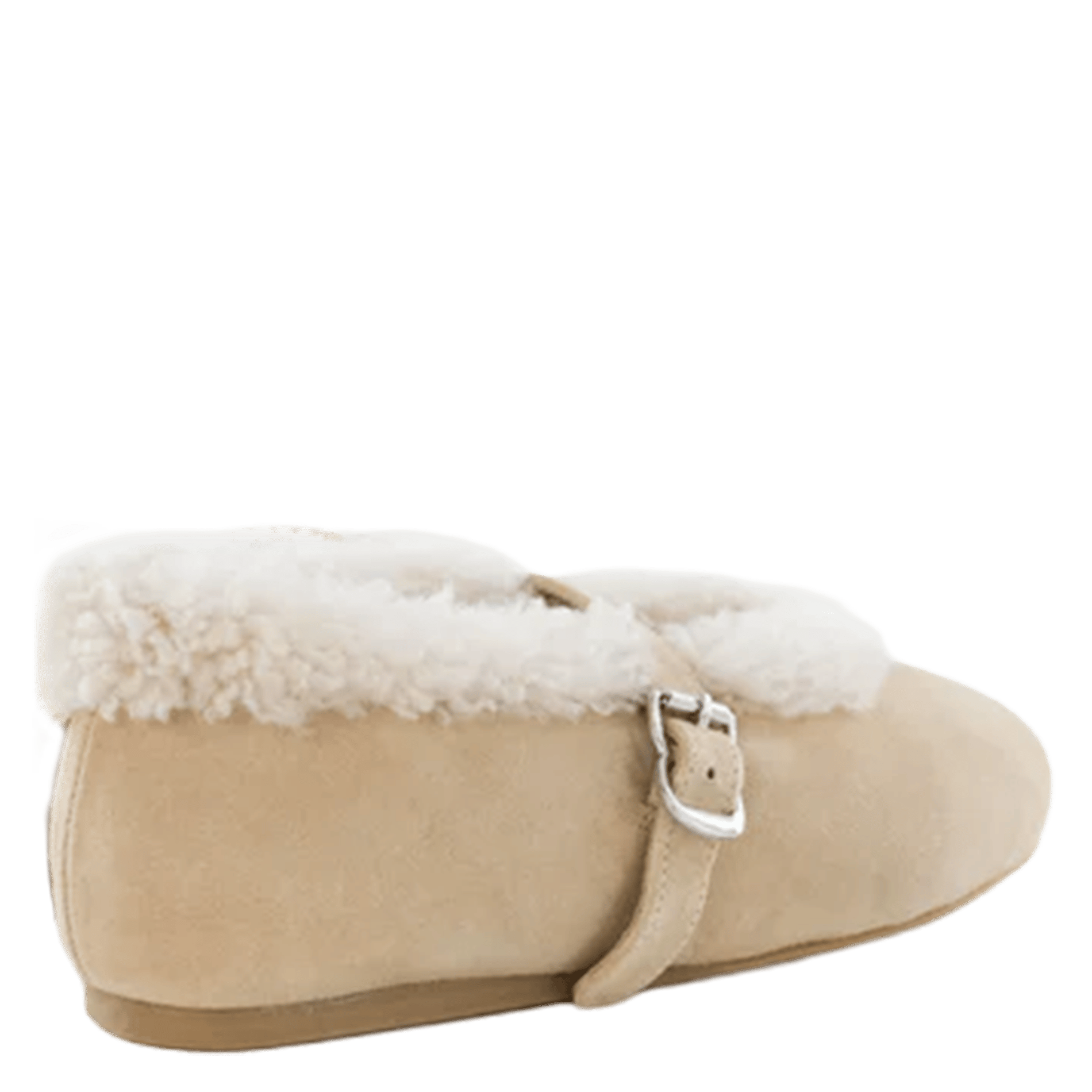 Ballerines à fourrure en cuir TORAL Beige