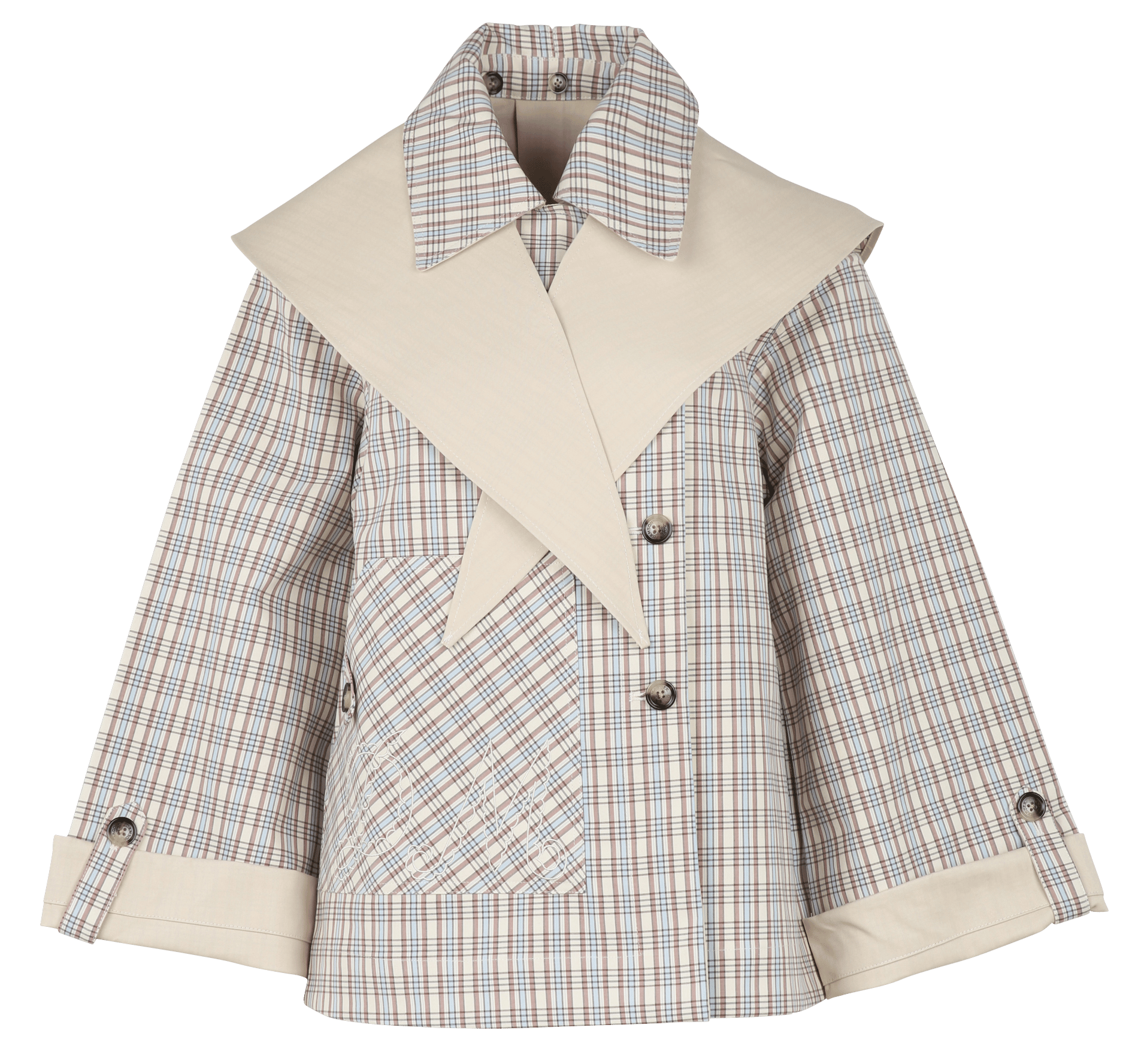 Oversized trenchcoat met klassieke kraag in biologisch katoen met print. DAMSON MADDER Beige
