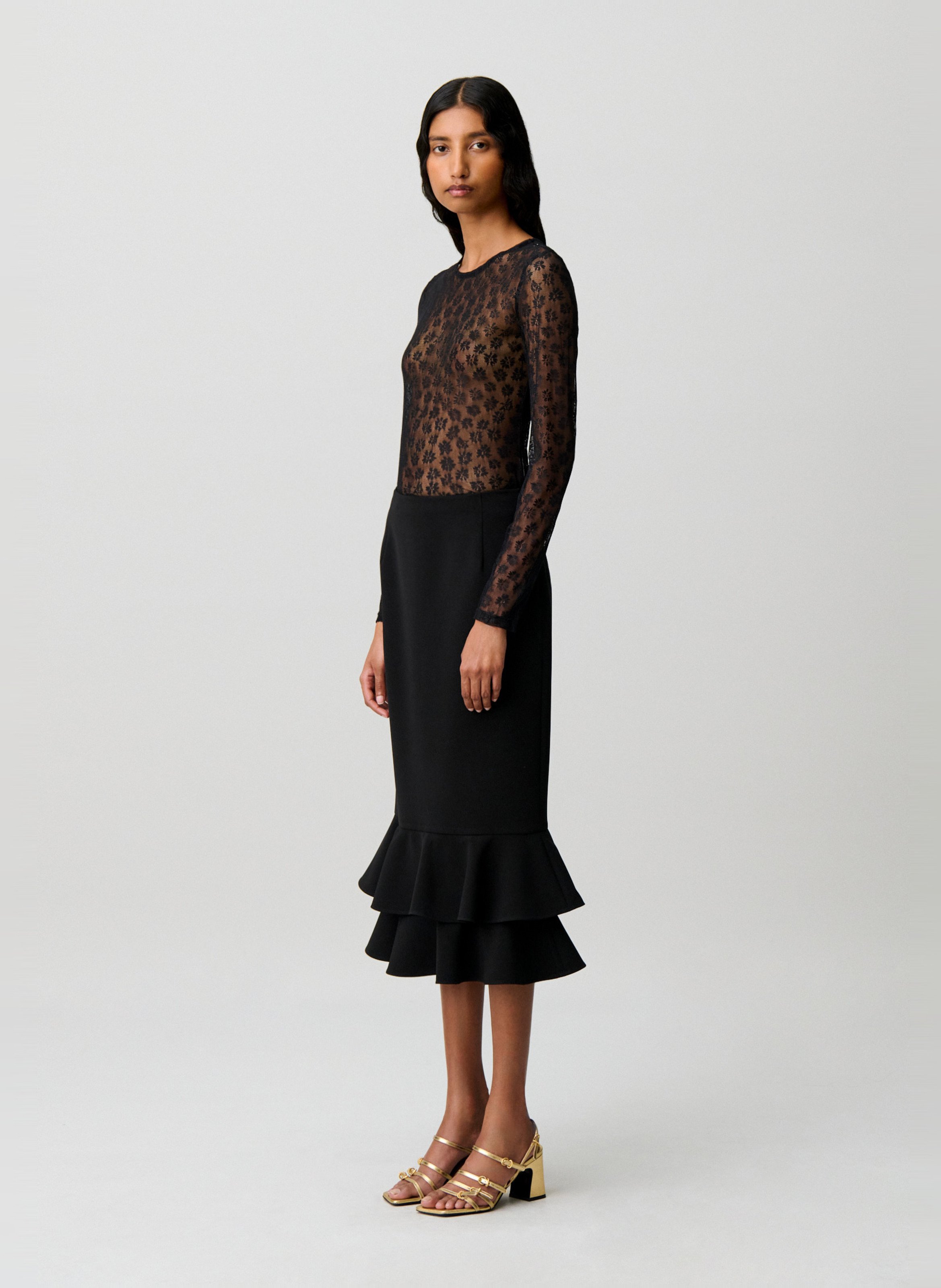 Top met transparante print CLAUDIE PIERLOT Zwart