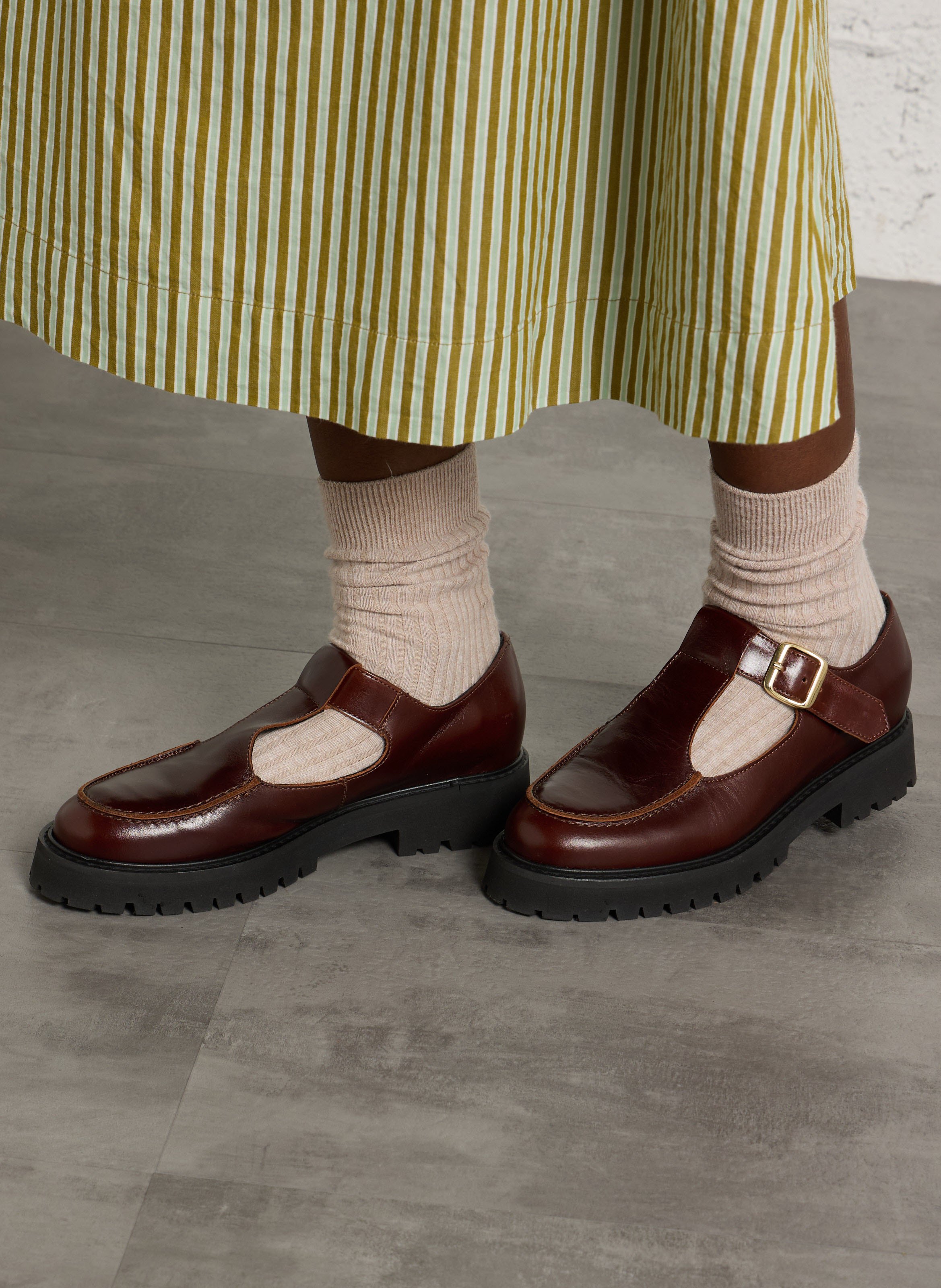 Derbies en cuir MAISON 123 Marron