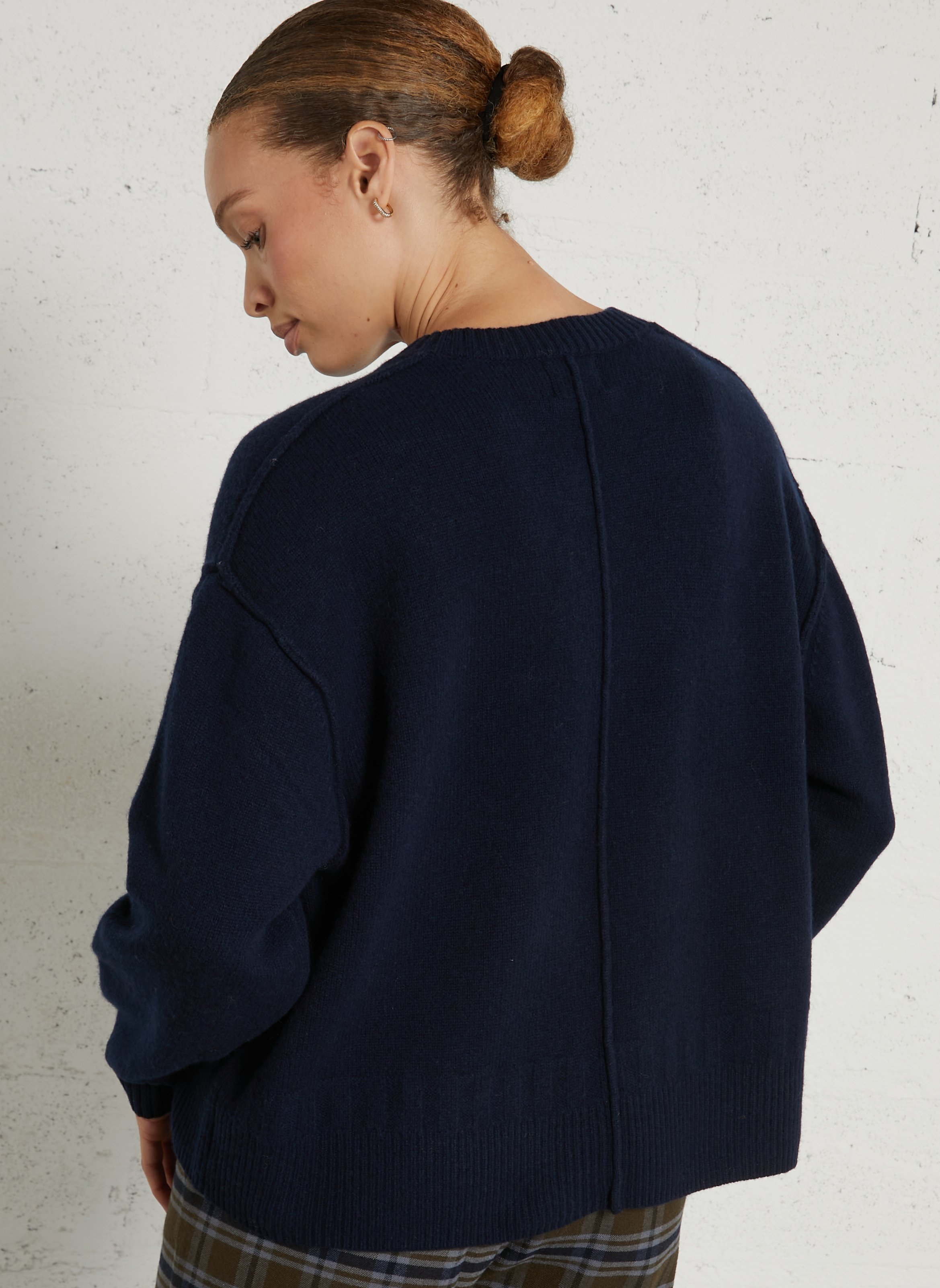 Pull col rond en laine BELLA JONES Bleu