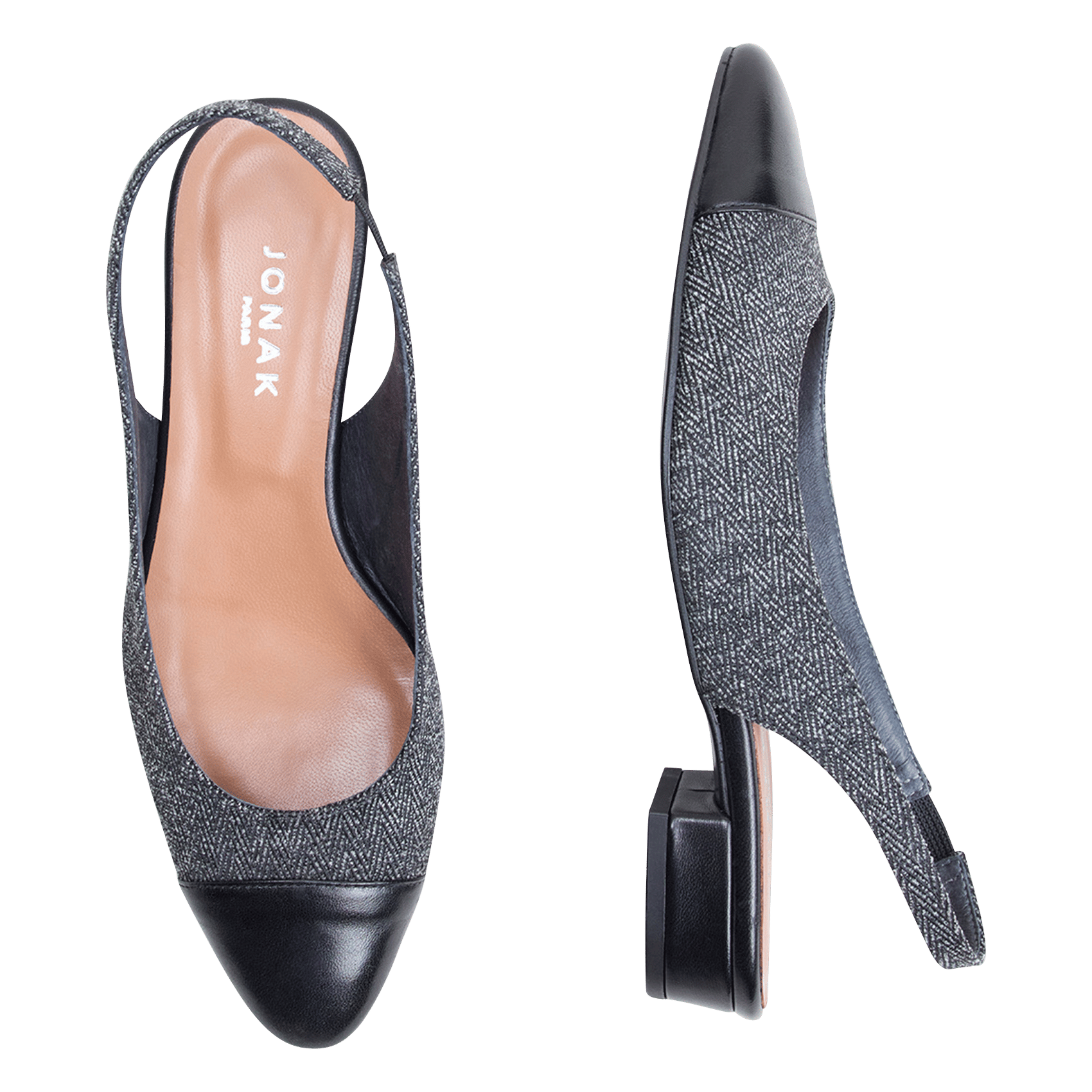 Slingback ballerina flats with low heels JONAK Grey