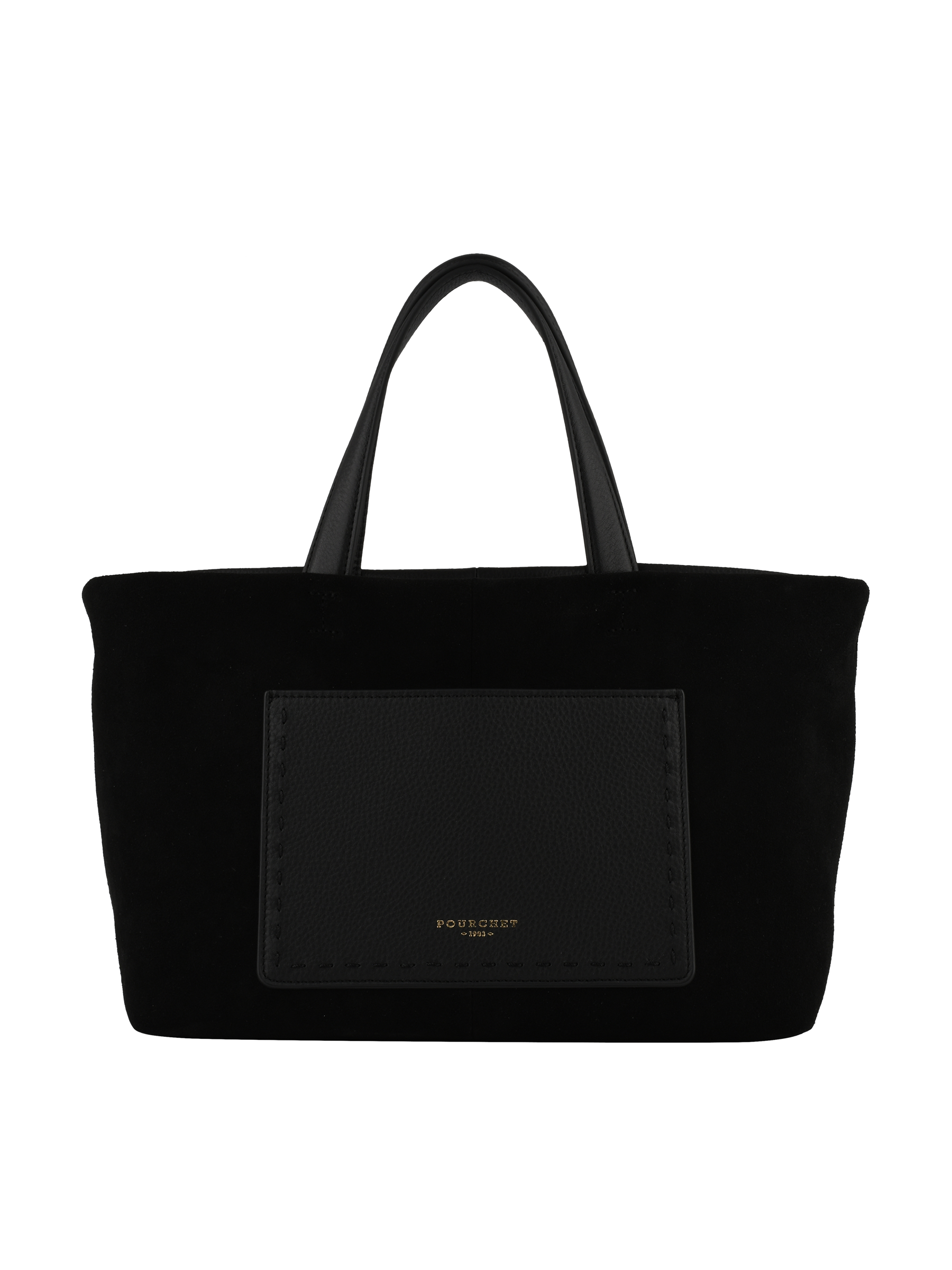 Cowhide suede-style tote bag POURCHET