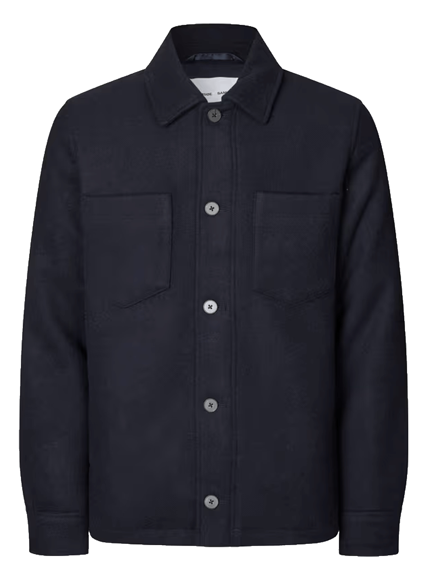 Straight shirt jacket with a classic collar in a wool blend SAMSOE SAMSOE Blue