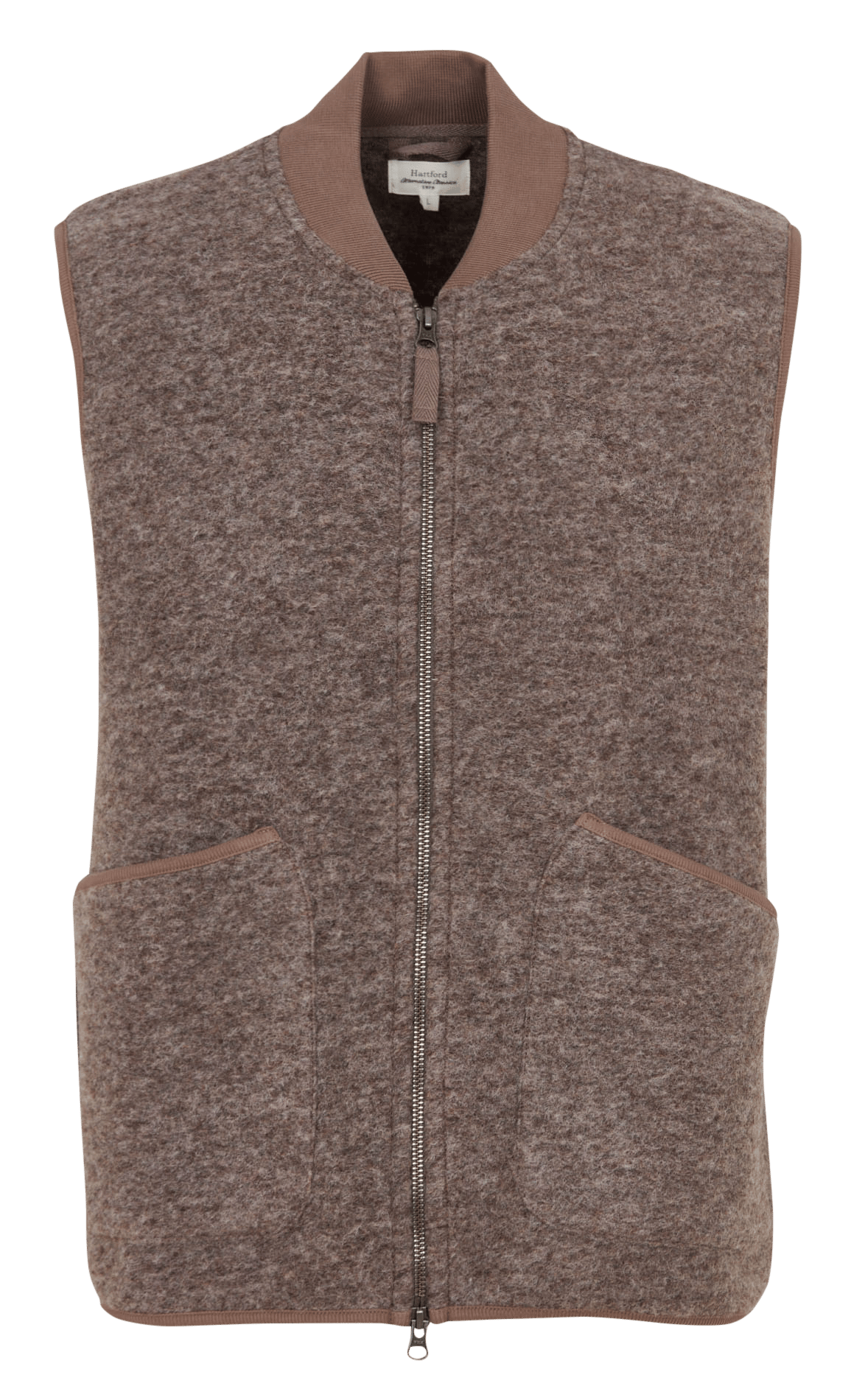 Teddy gilet met kraag van wolmix HARTFORD Bruin