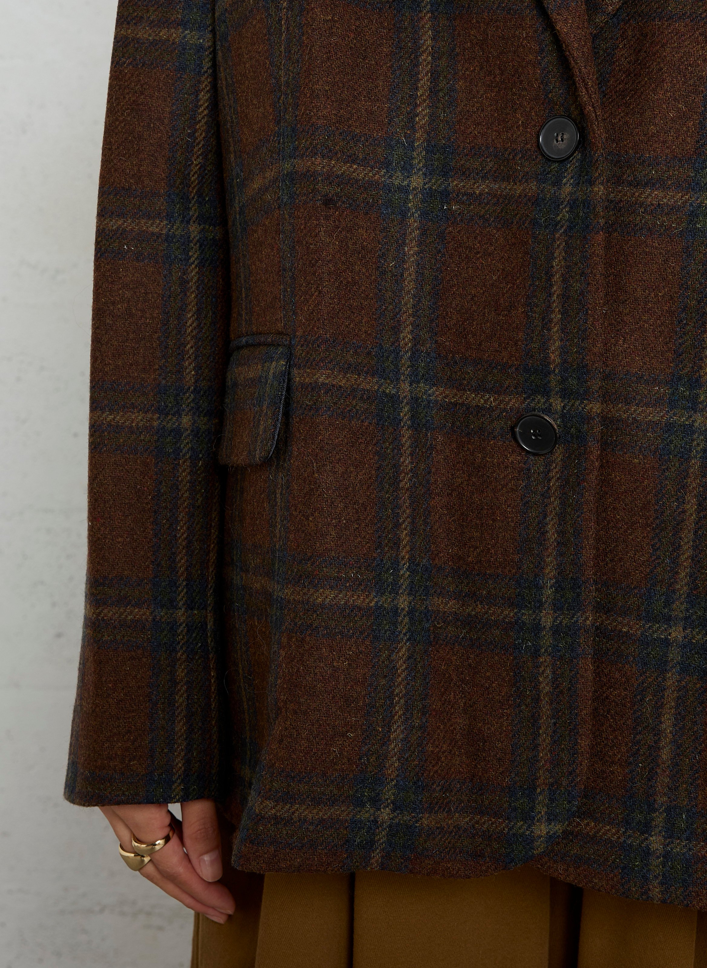 Weiter Blazer aus Baumwolle und Leinen-Mix BELLEPIECE Braun