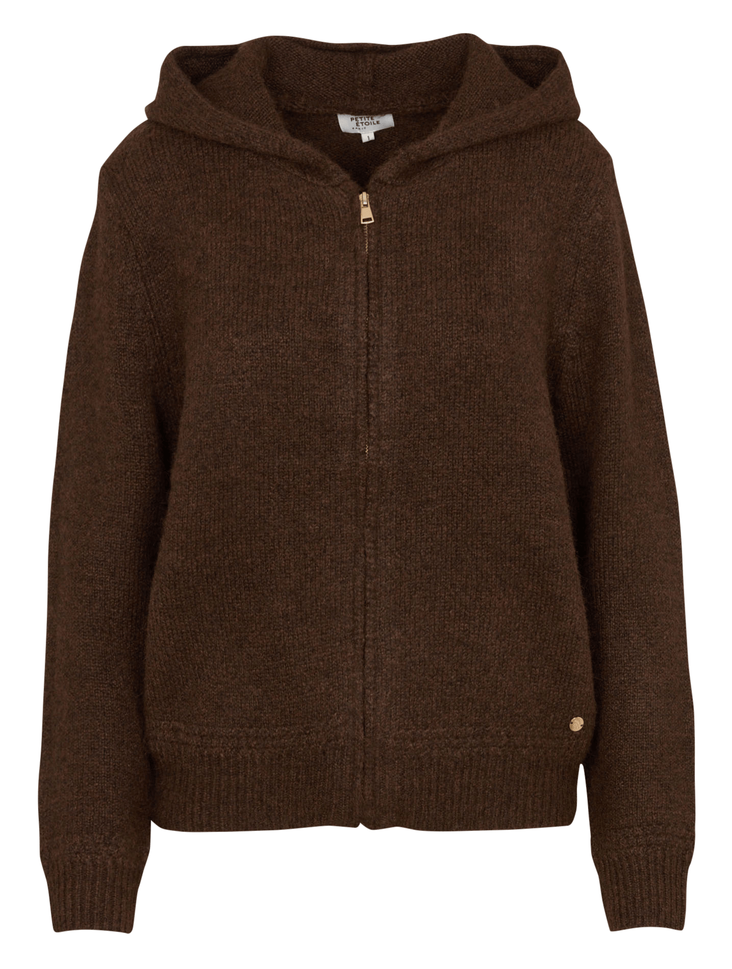 Gilet col capuche  LA PETITE ETOILE Marron
