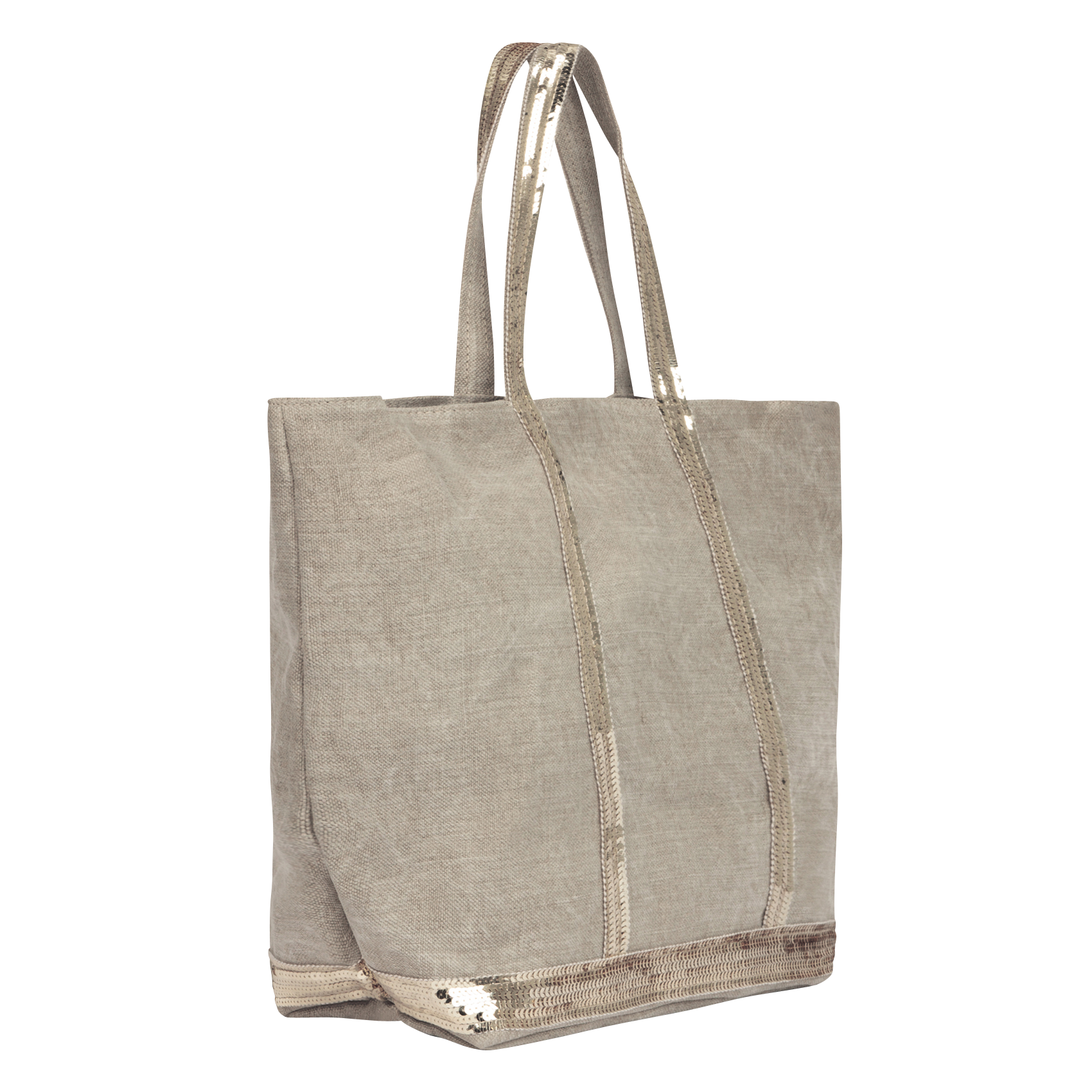 Leinen-Shopper mit Paillettenstickerei VANESSA BRUNO Beige