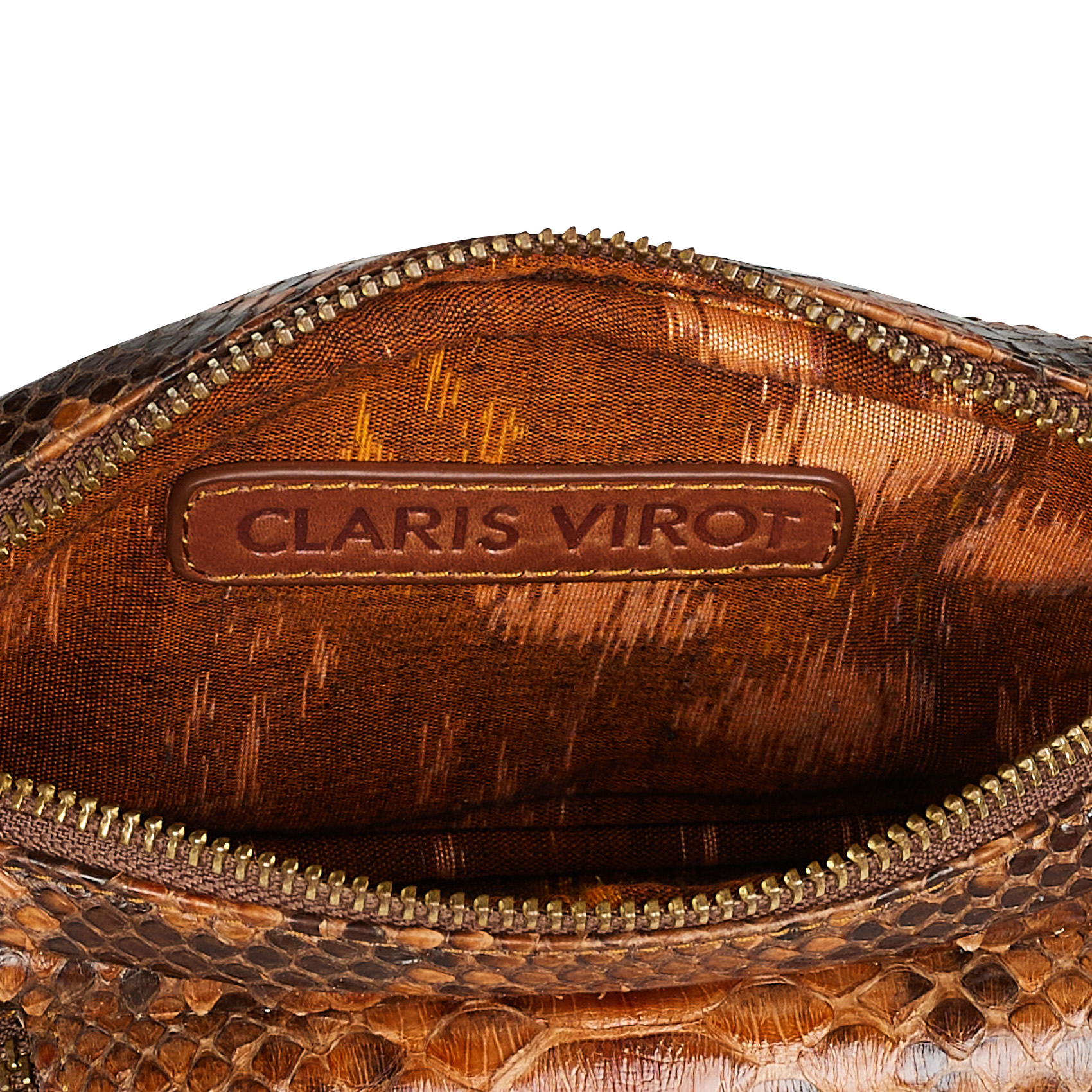 Sac bandoulière en cuir python CLARIS VIROT Marron