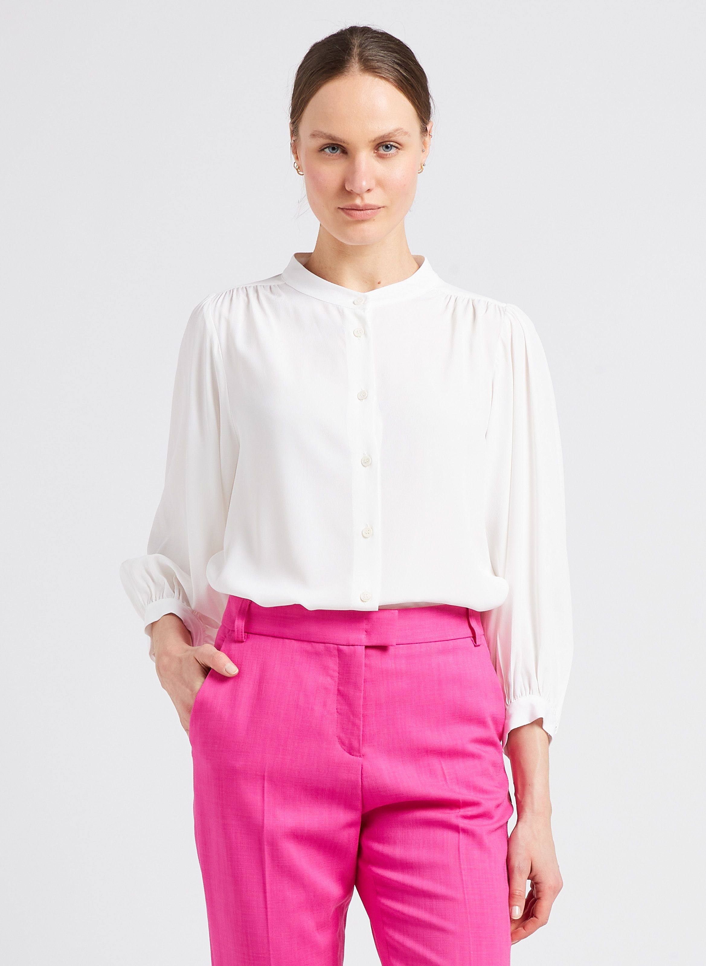 Chemise femme col sale mao