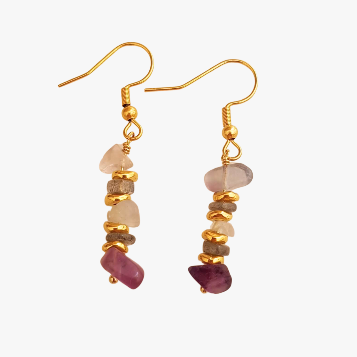 Fluorite earrings GINANDGER Blue