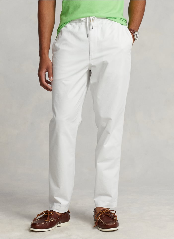 White Straight leg stretch cotton chinos