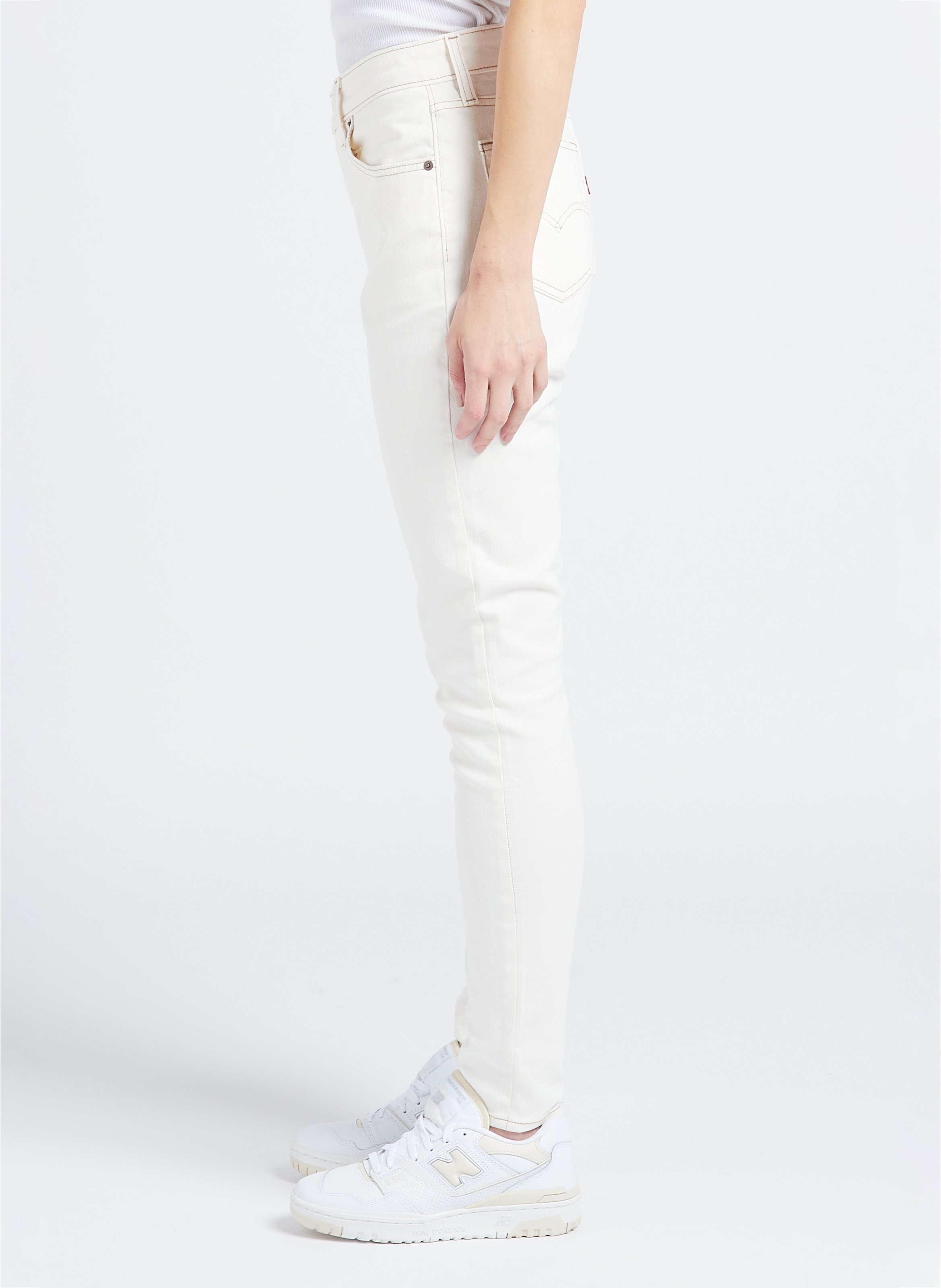 Skinny jeans met hoge taille Wit