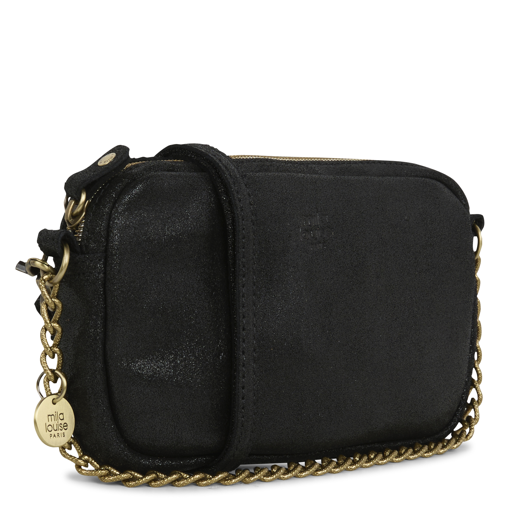 Leren crossbodytas  MILA LOUISE Zwart