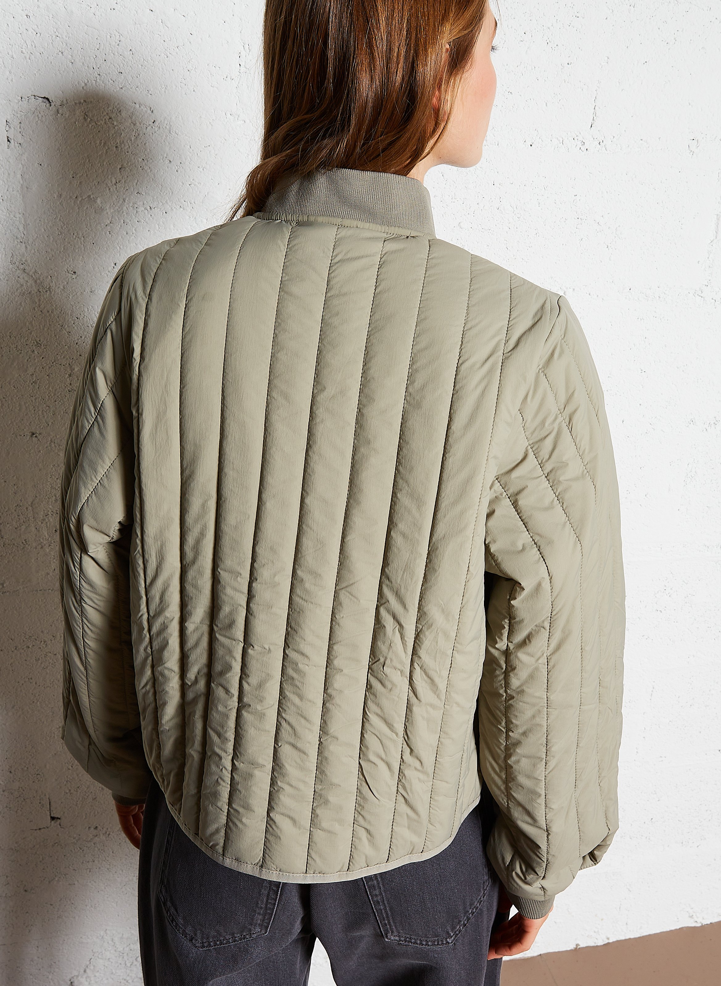 Quilted straight jacket RAINS Green
