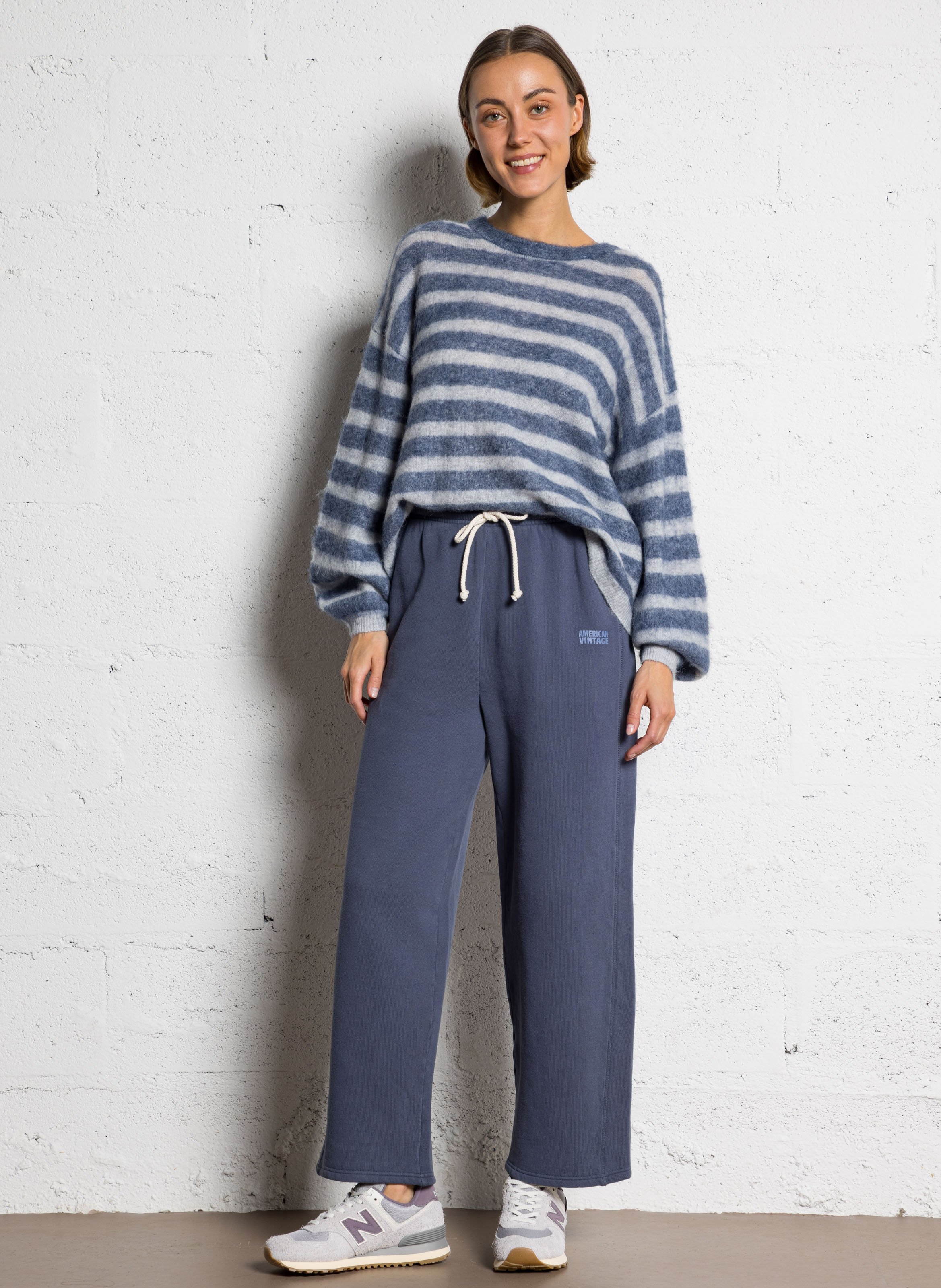 Gerader Pullover aus Alpakamischung AMERICAN VINTAGE Grau