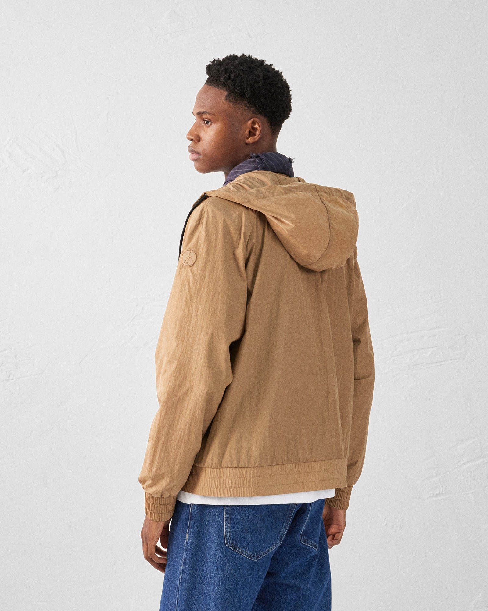 Light hooded windbreaker jacket storm JOTT Brown