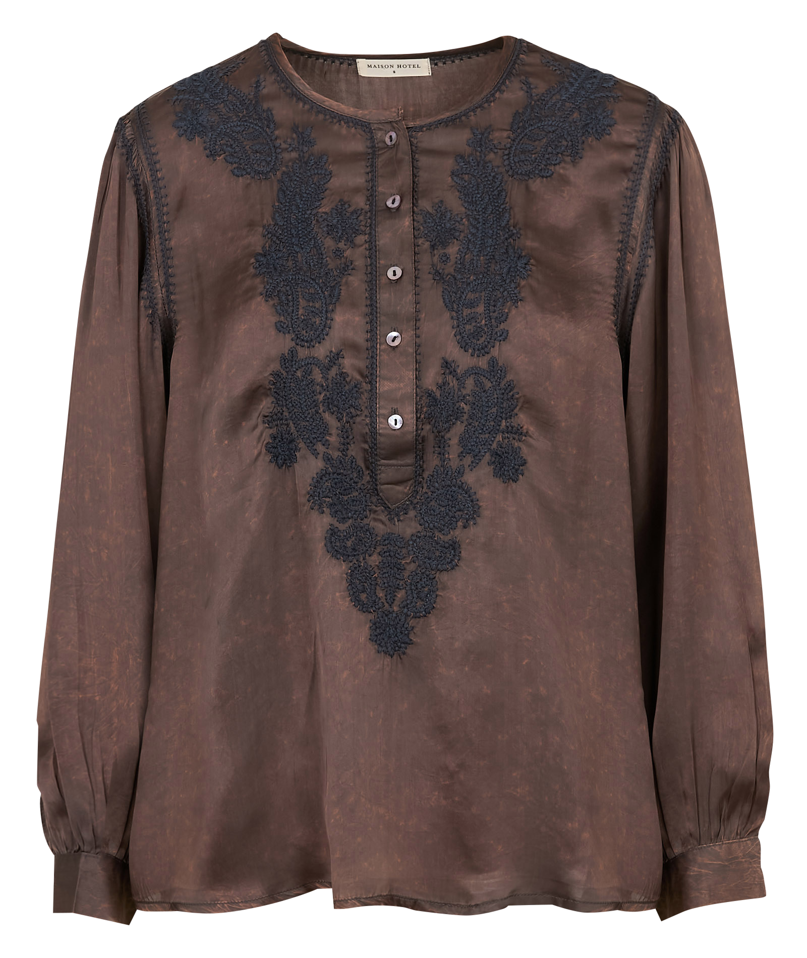 Mixed-knit jacquard round-neck sweater MAISON HOTEL Green