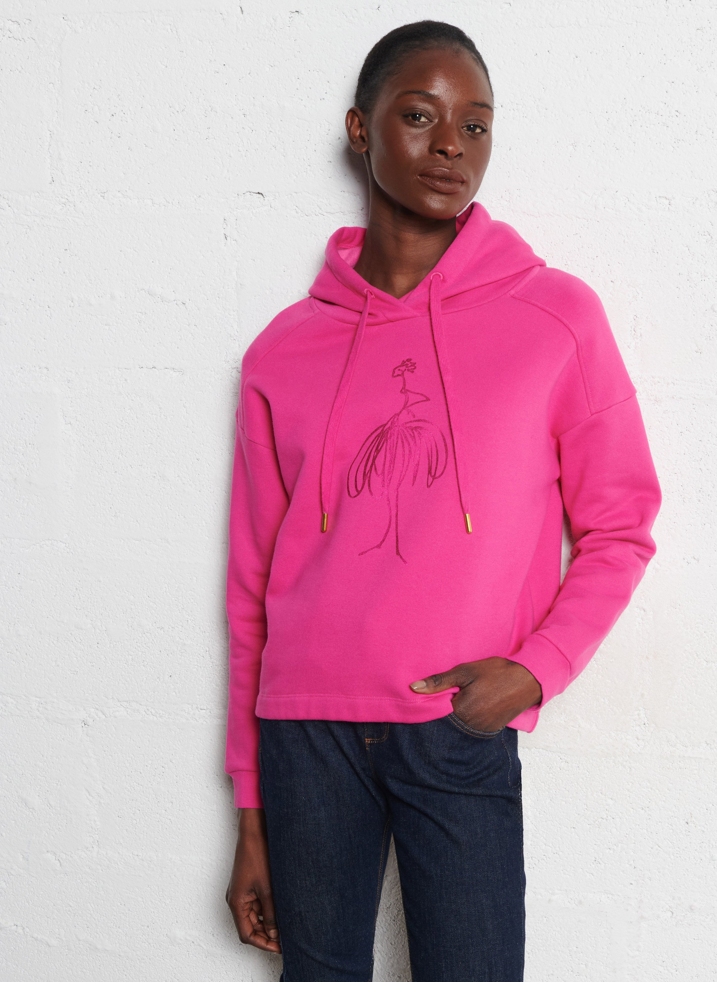 Hoodie met kangoeroezak en lange mouwen ONE STEP Roze