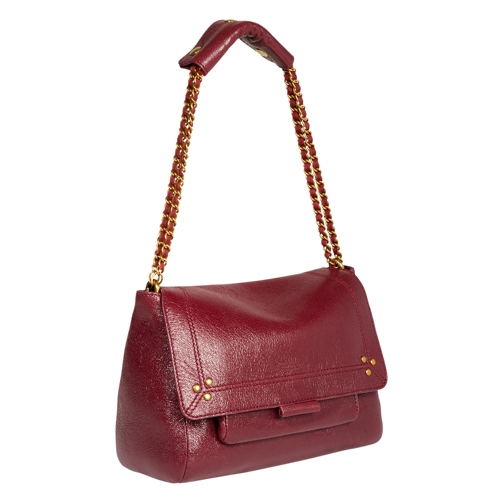 Leather messenger bag JEROME DREYFUSS Red