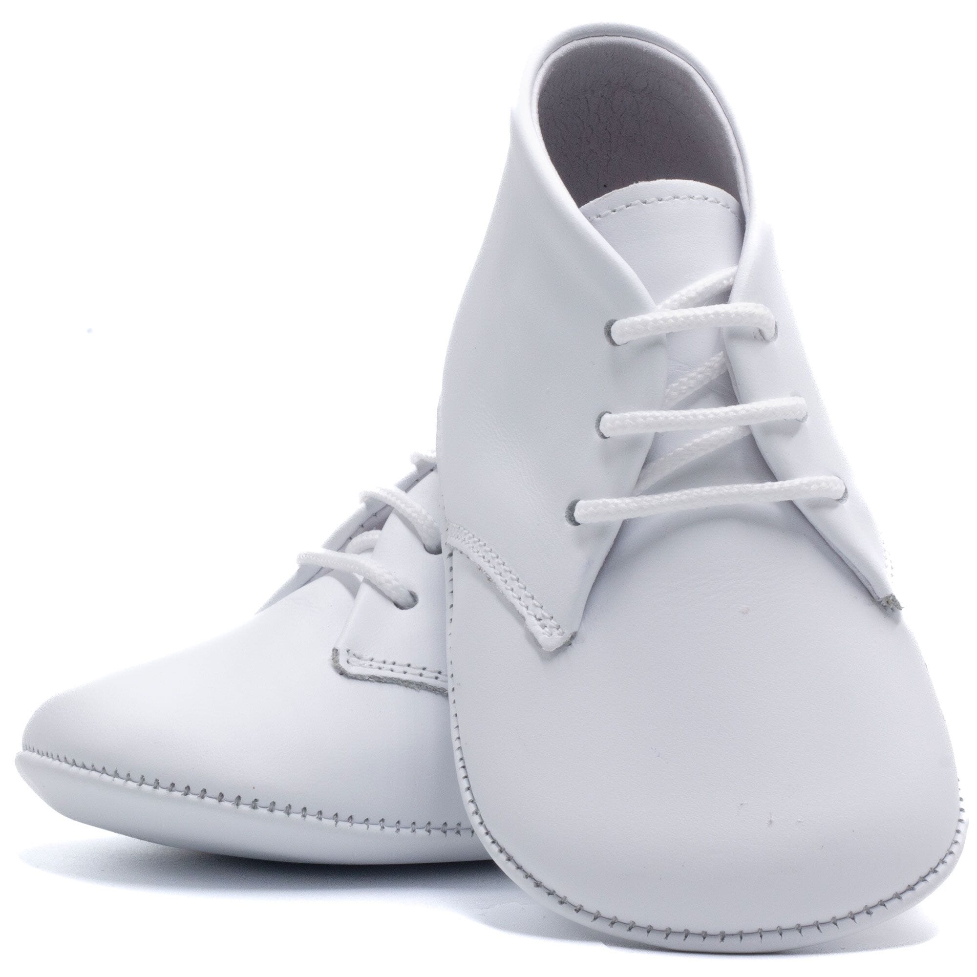 Soft leather baby booties Boni & Sidonie White