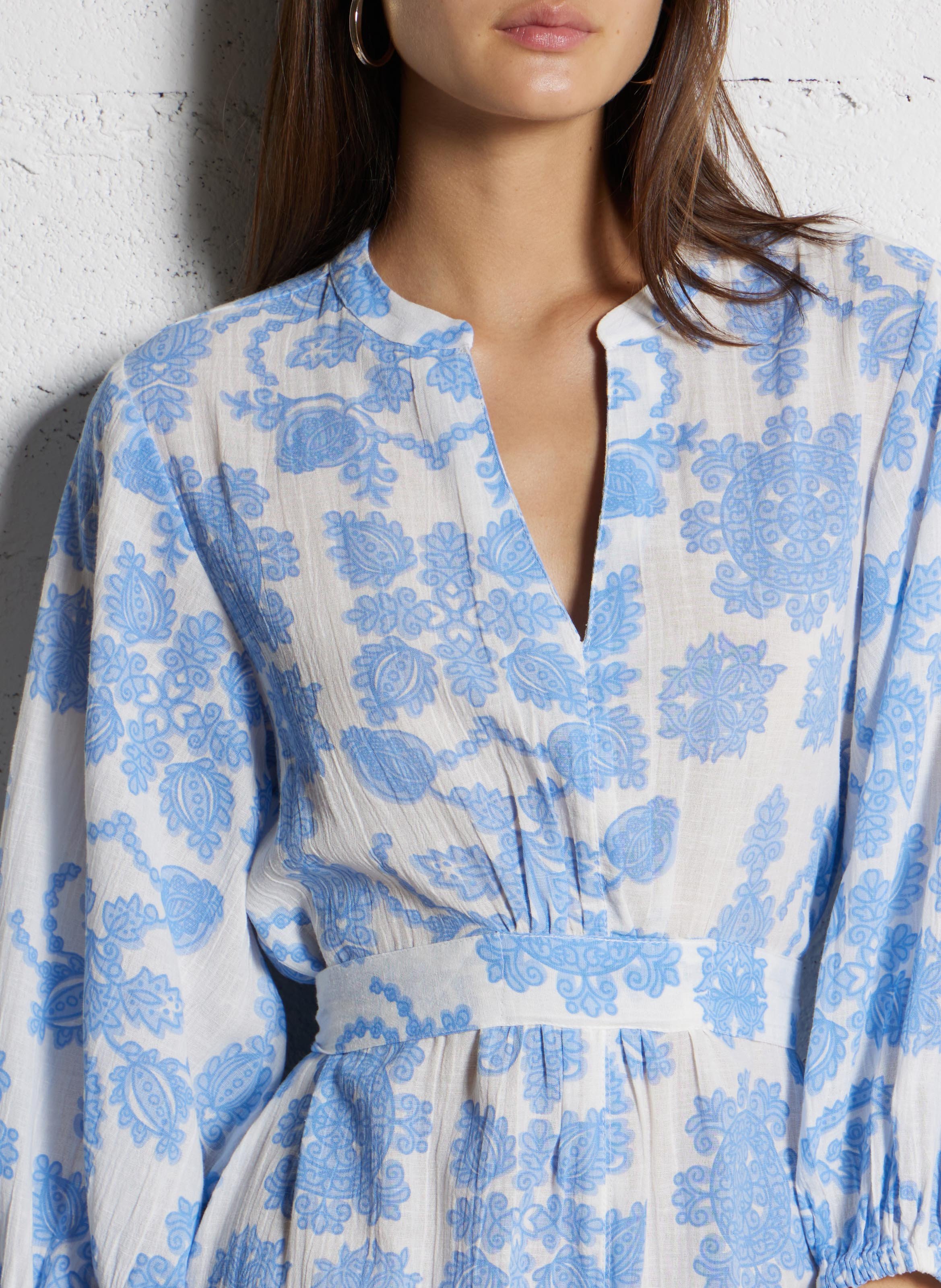 Long cotton-blend dress MAISON 123 Blue