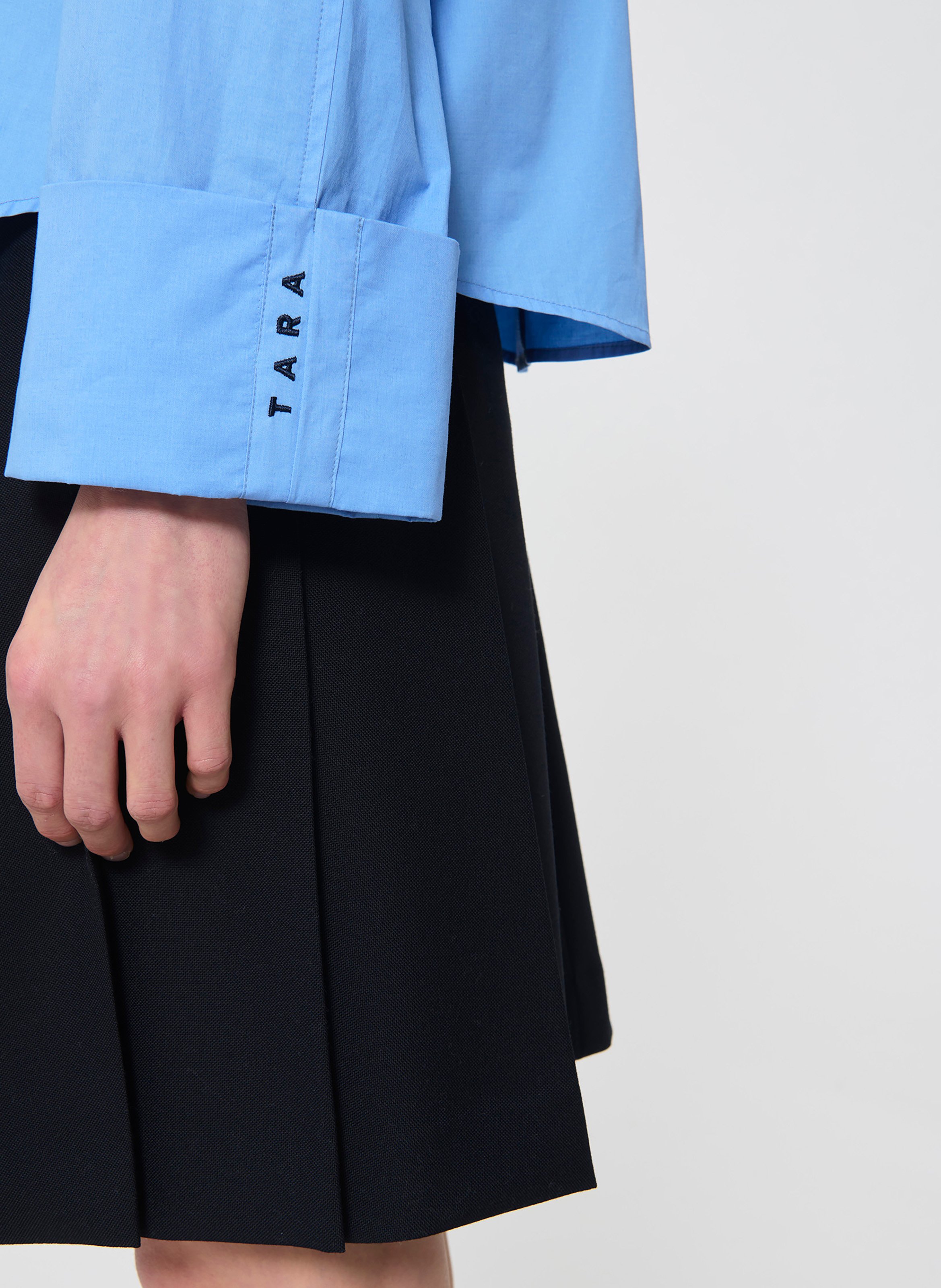 Top col rond en coton TARA JARMON Bleu