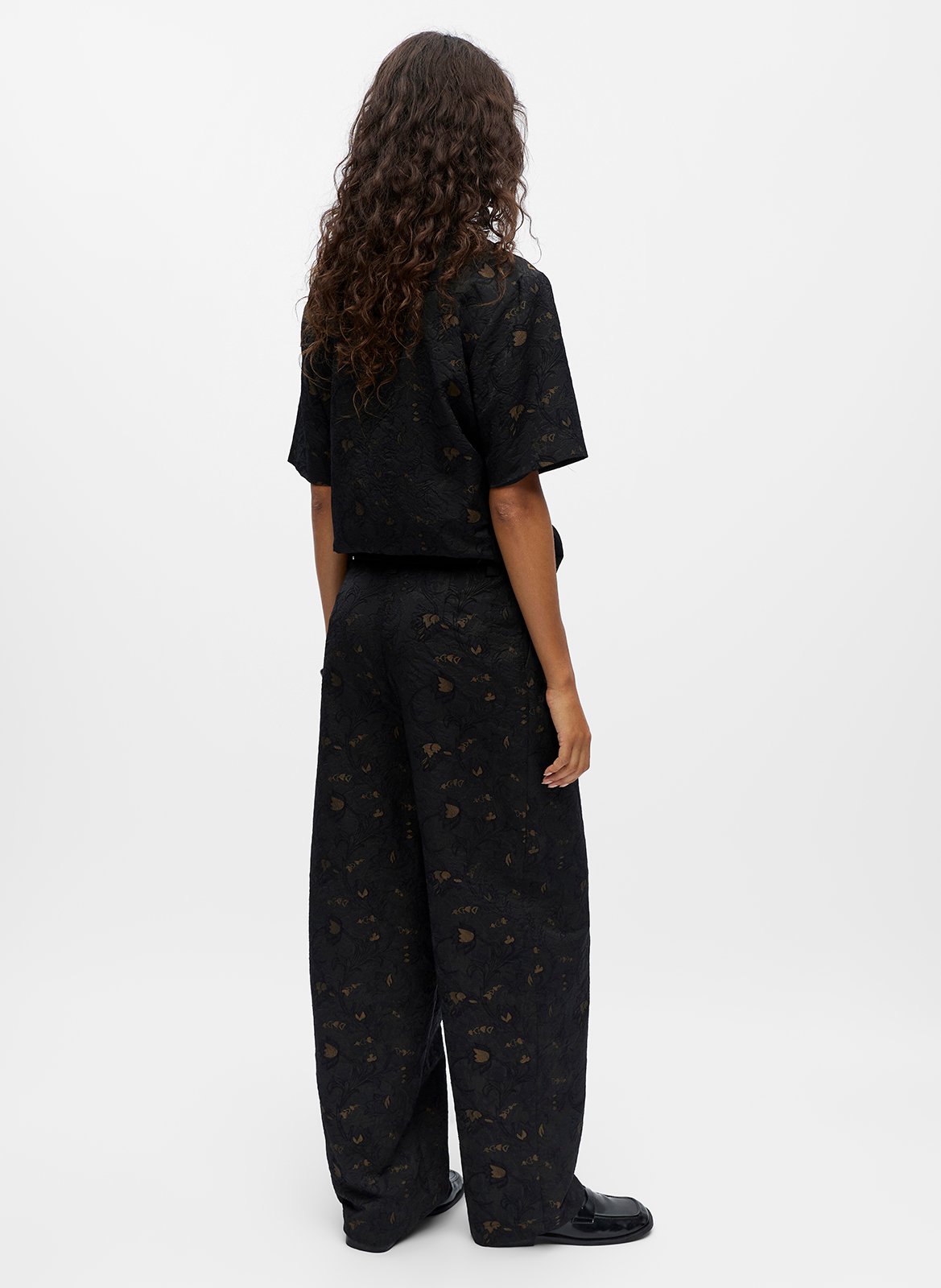 Rechte broek met motieven OBJECT Zwart