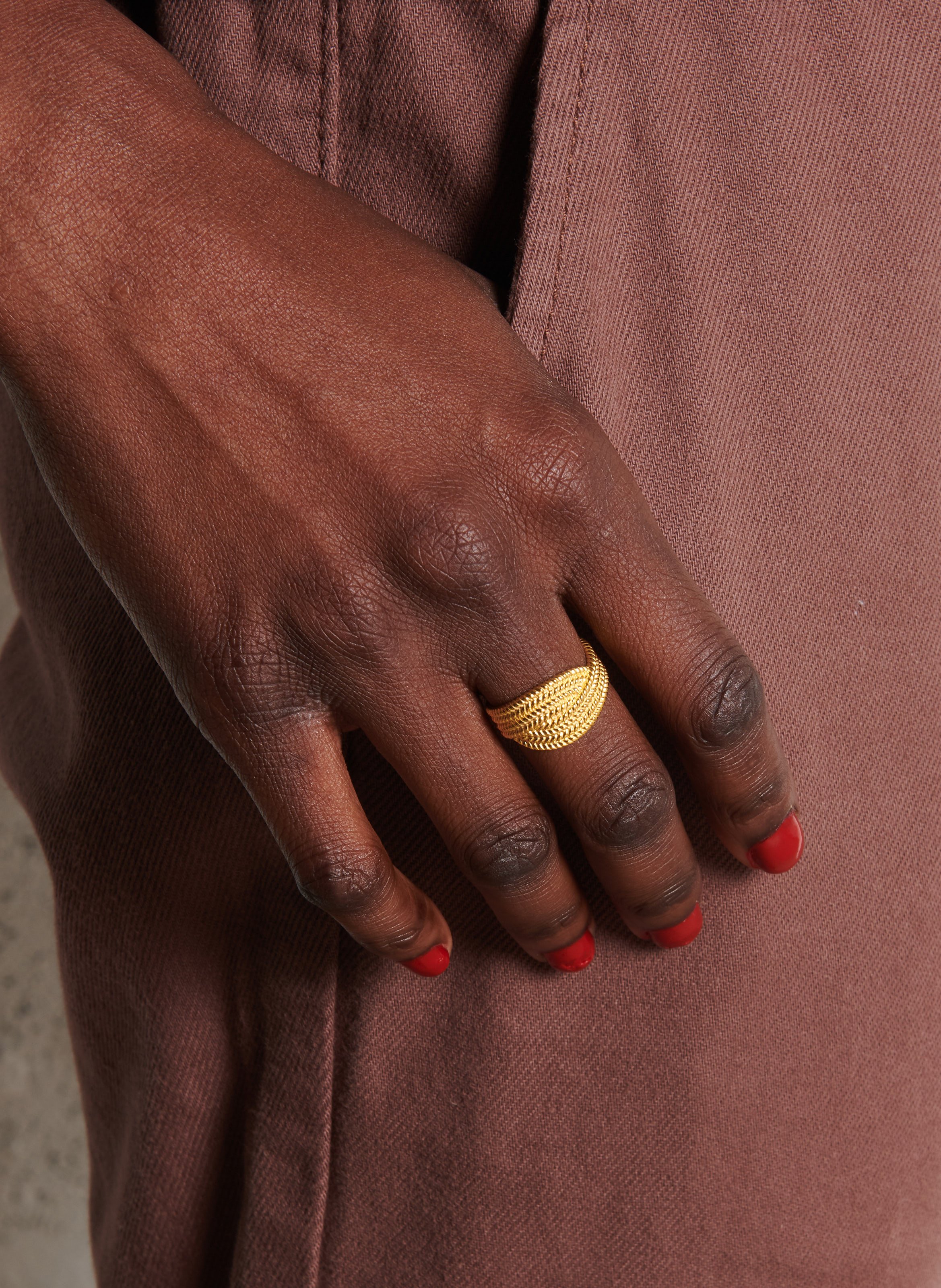 Anillo trenzado ajustable FEEKA Dorado